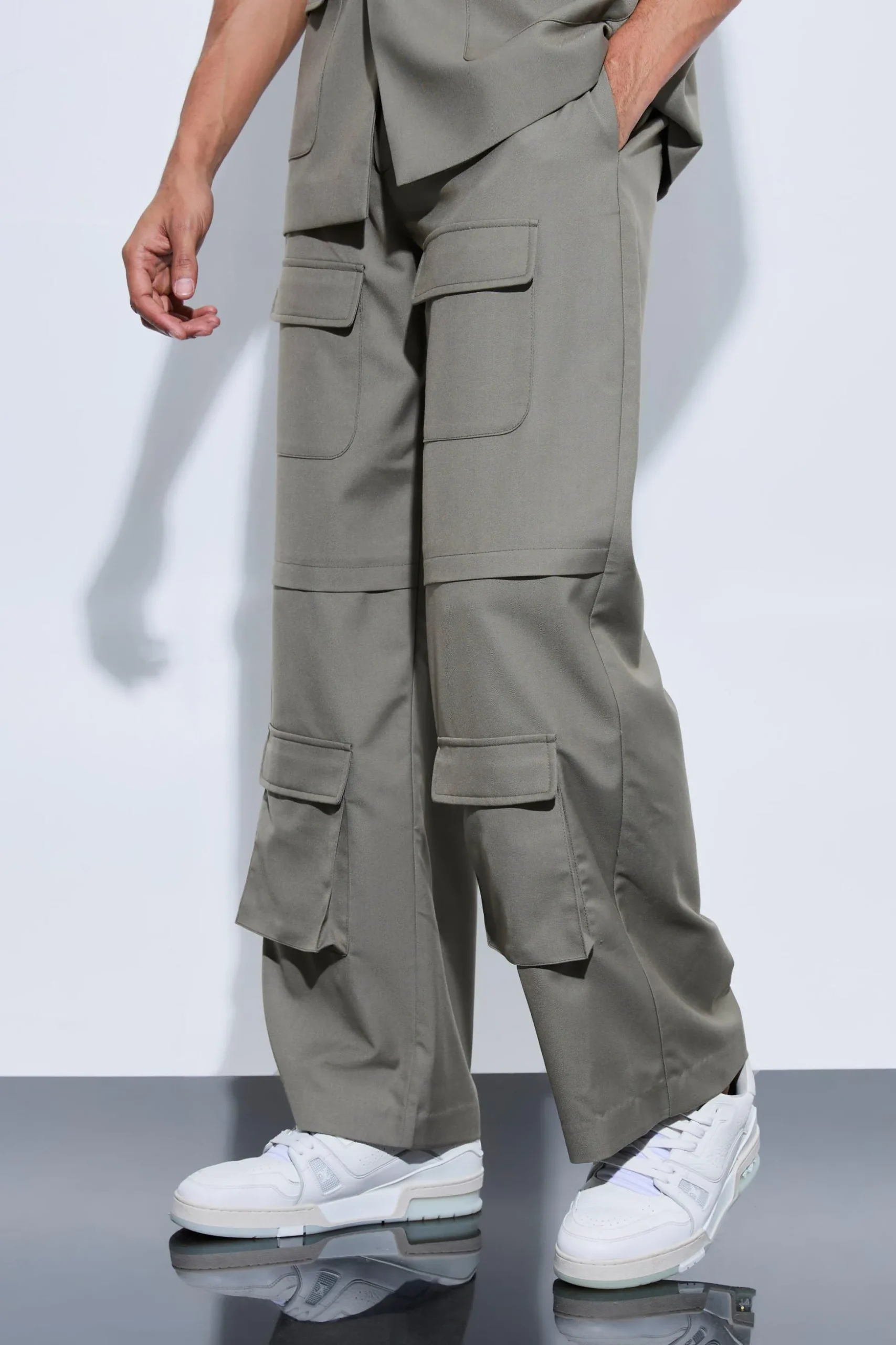 Cargo Pocket Wide Leg Trousers | BoohooMAN UK