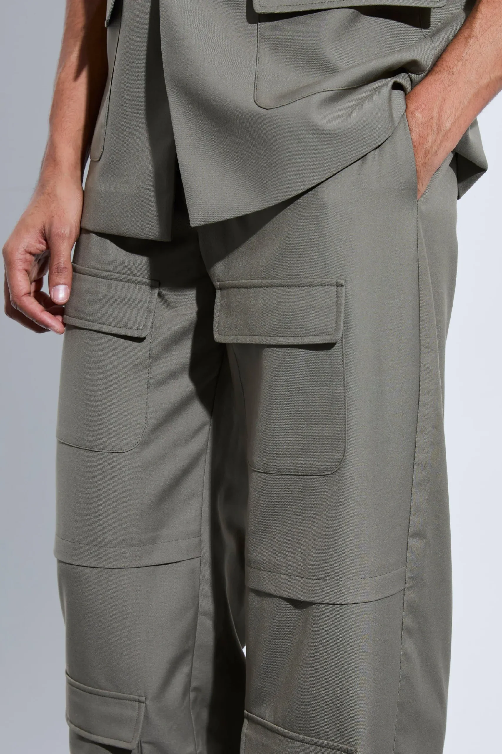 Cargo Pocket Wide Leg Trousers | BoohooMAN UK