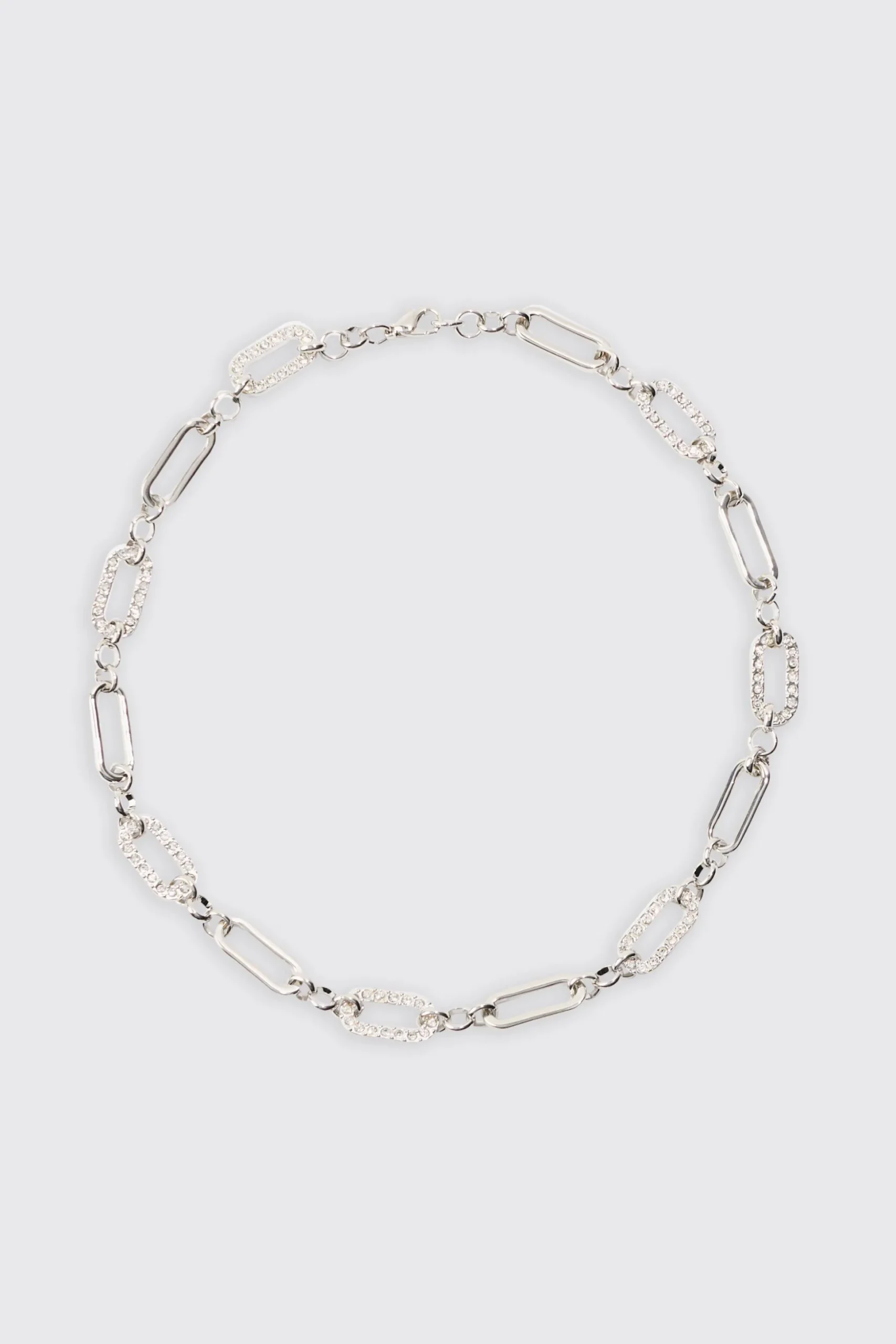 Chain Link Necklace In Silver | BoohooMAN UK