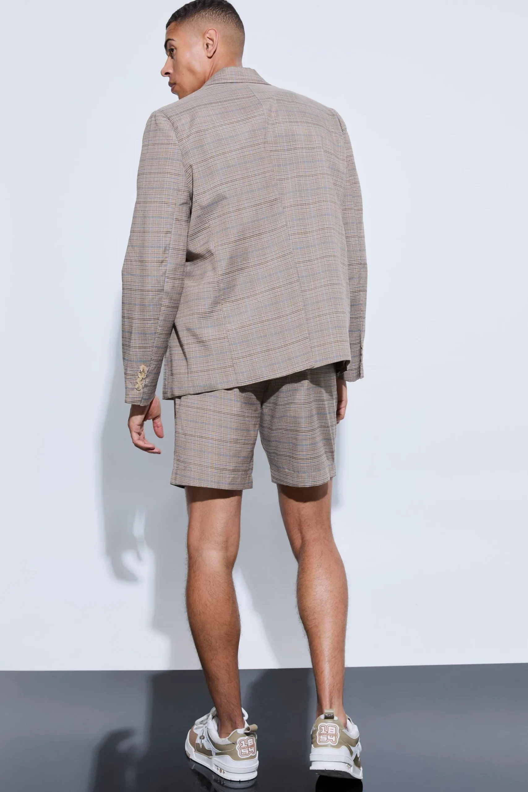 Check Oversized Boxy Blazer | BoohooMAN UK