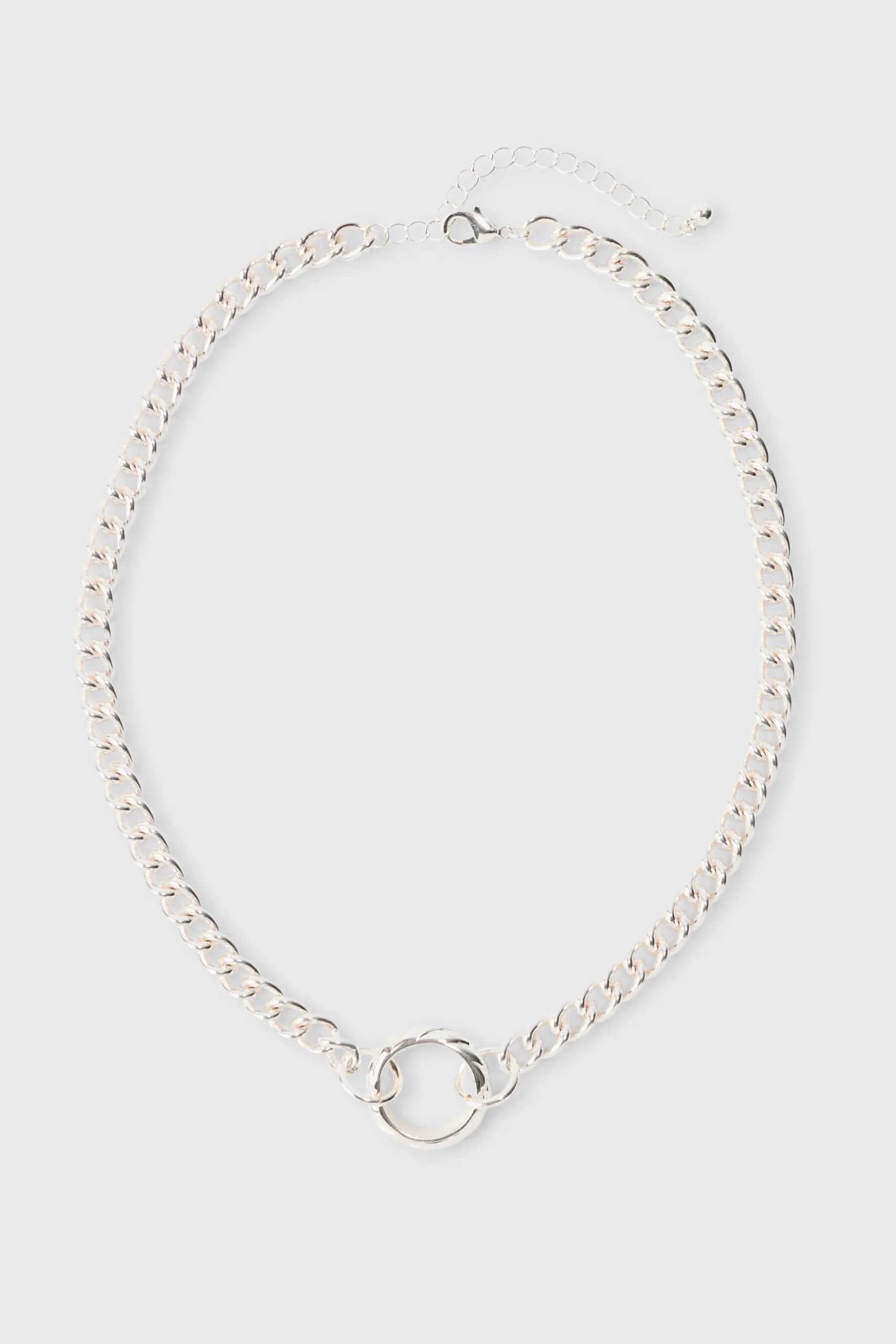 Chunky Chain Ring Pendant Necklace | BoohooMAN UK