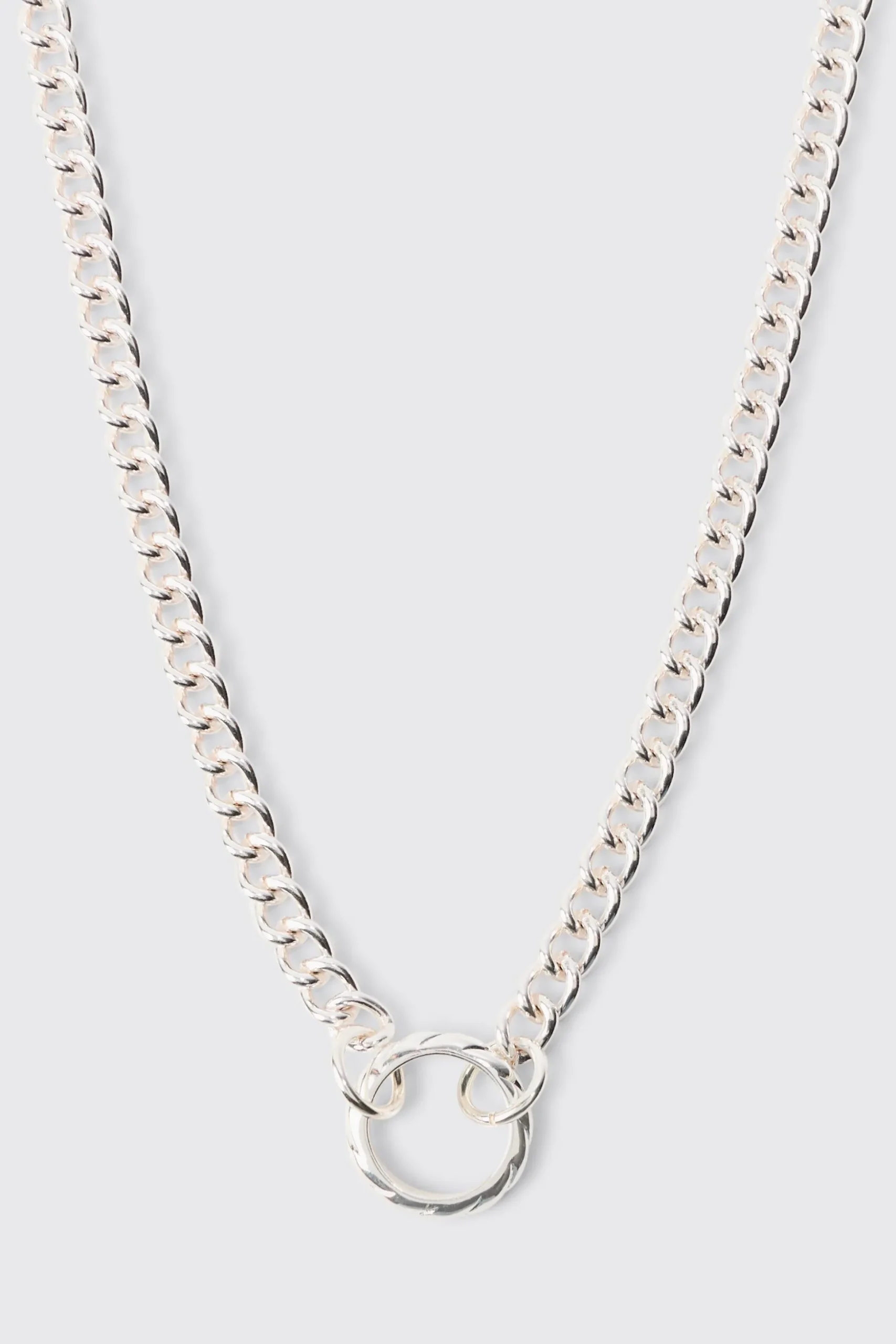 Chunky Chain Ring Pendant Necklace | BoohooMAN UK