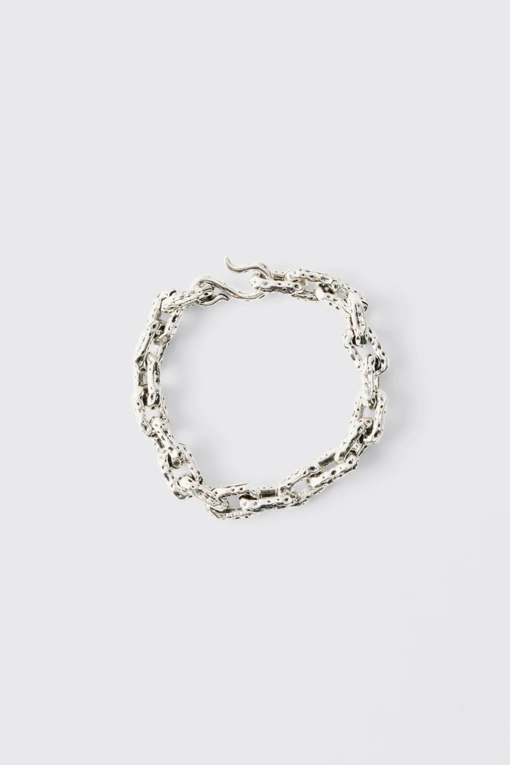 Chunky Link Chain Bracelet In Silver | BoohooMAN UK