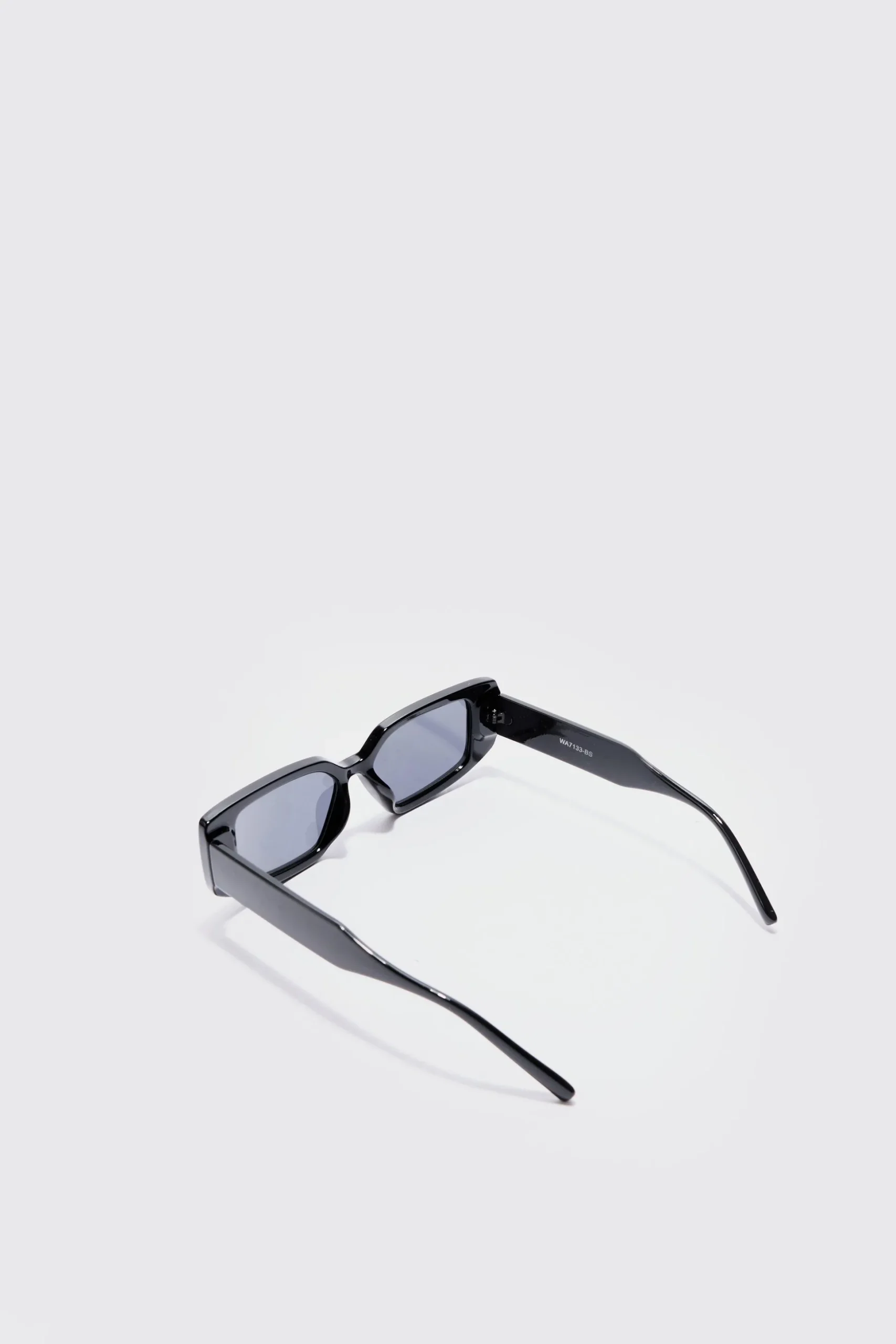 Chunky Rectangle Sunglasses In Black | BoohooMAN UK