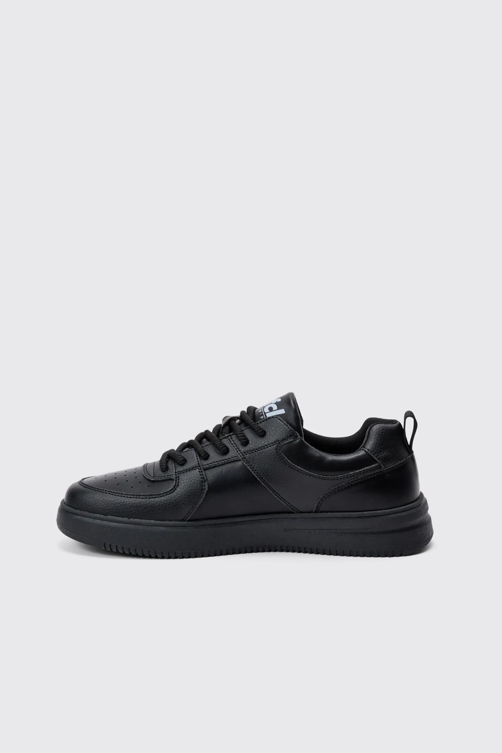 Chunky Rope Lace Trainers In Black | BoohooMAN UK