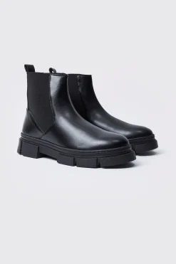 Chunky Track Sole Chelsea Boots | BoohooMAN UK