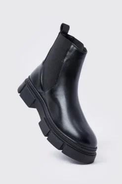 Chunky Track Sole Chelsea Boots | BoohooMAN UK