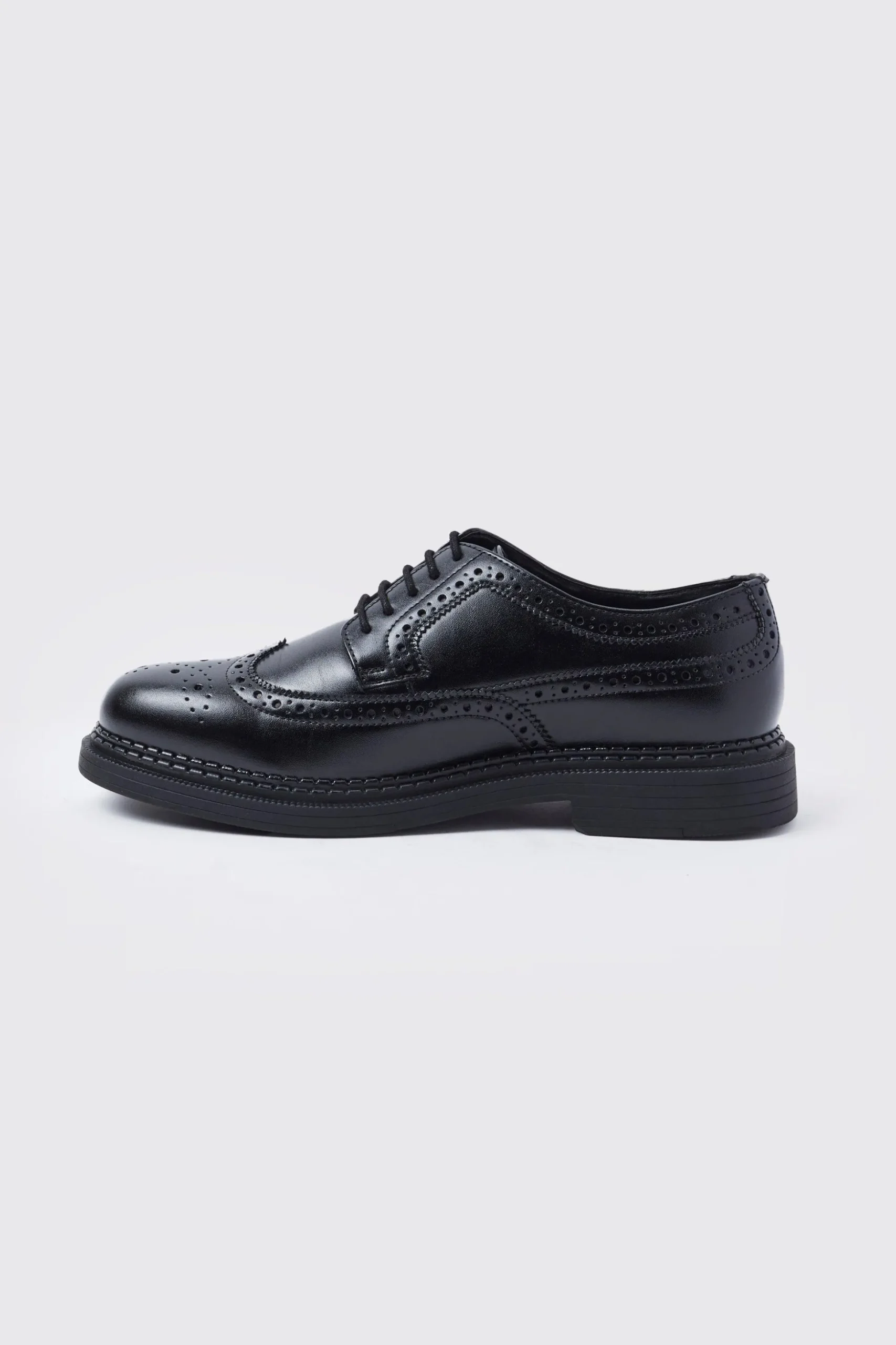 Classic Faux Leather Brogue | BoohooMAN UK