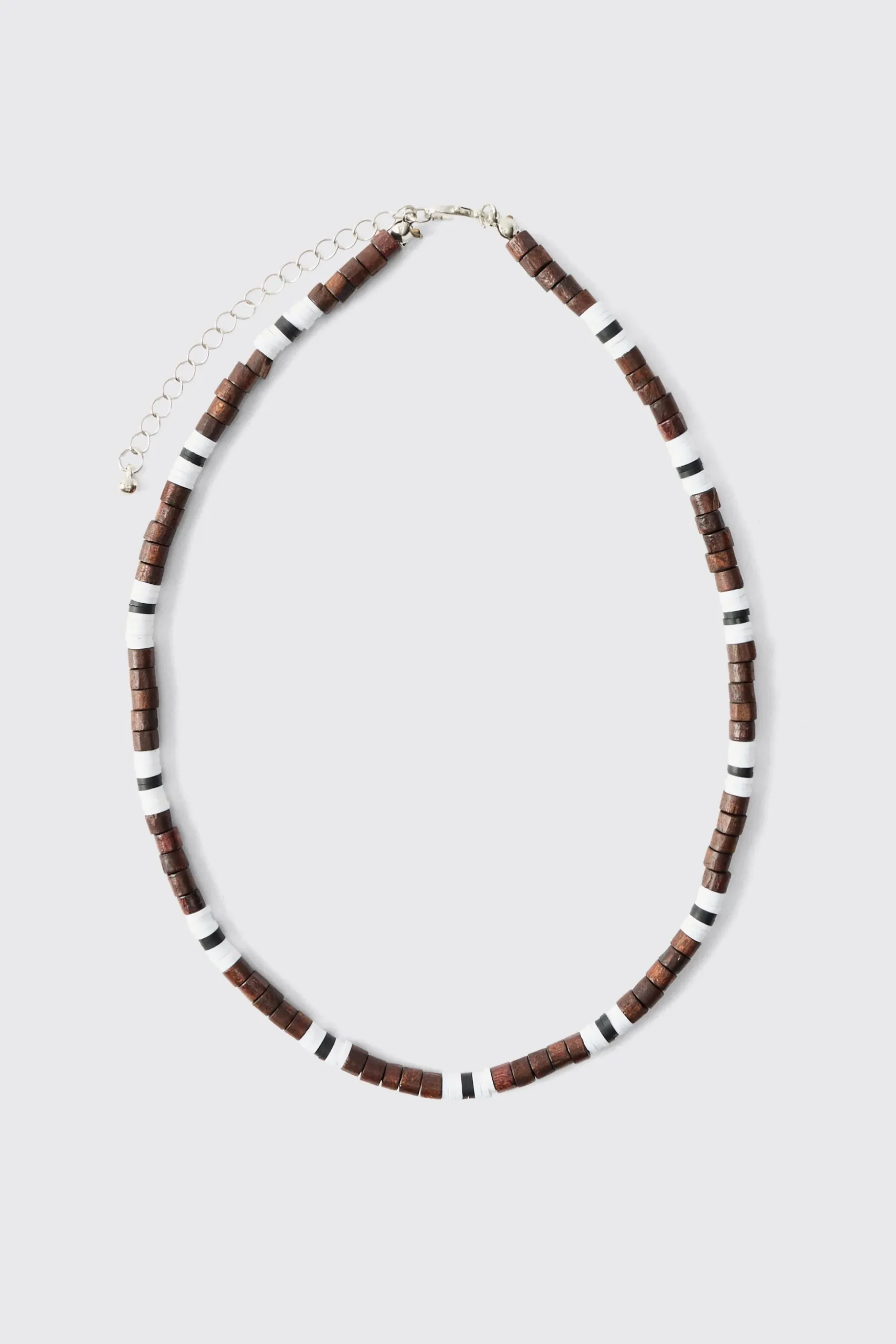 Colour Bead Necklace In Black | BoohooMAN UK