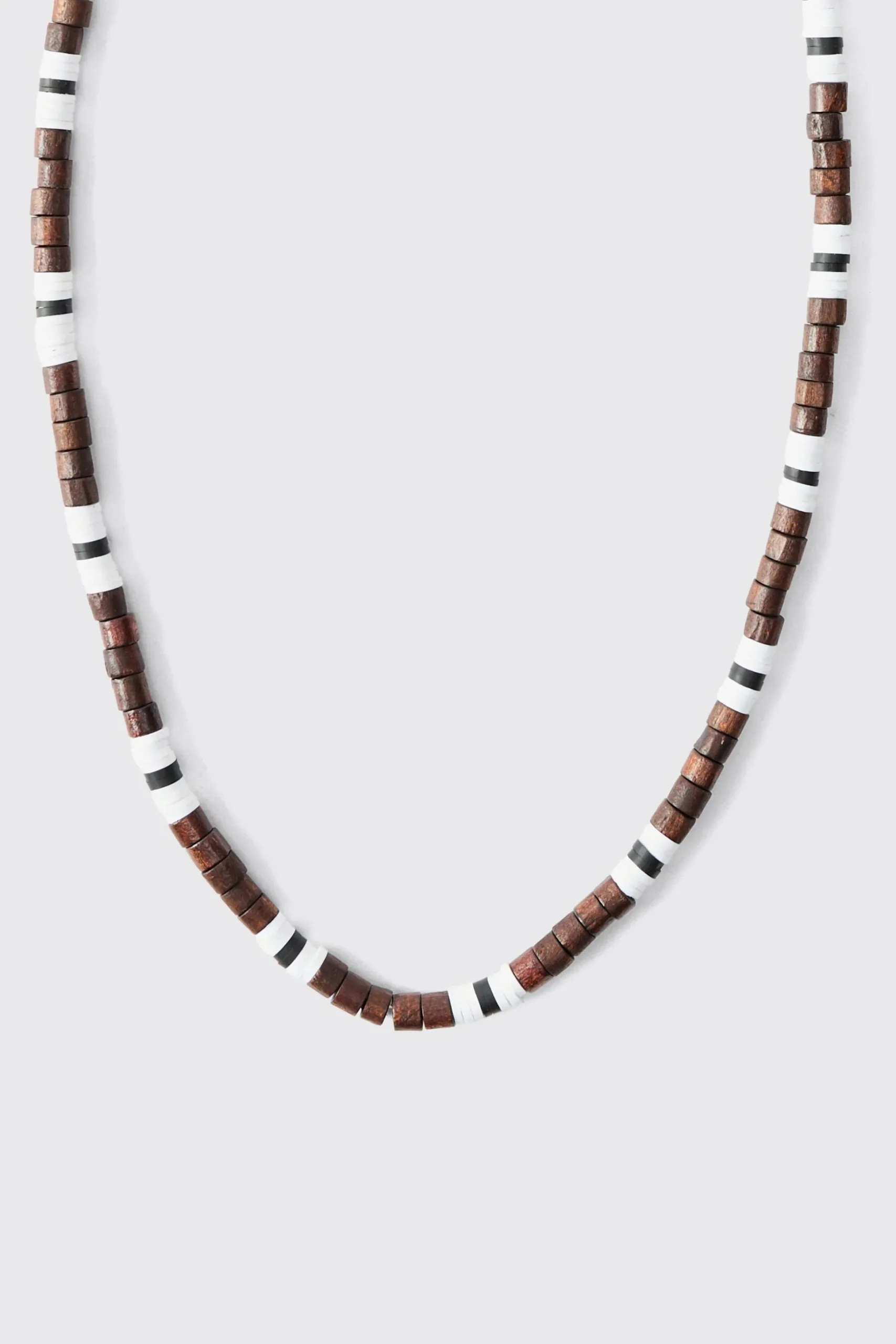 Colour Bead Necklace In Black | BoohooMAN UK