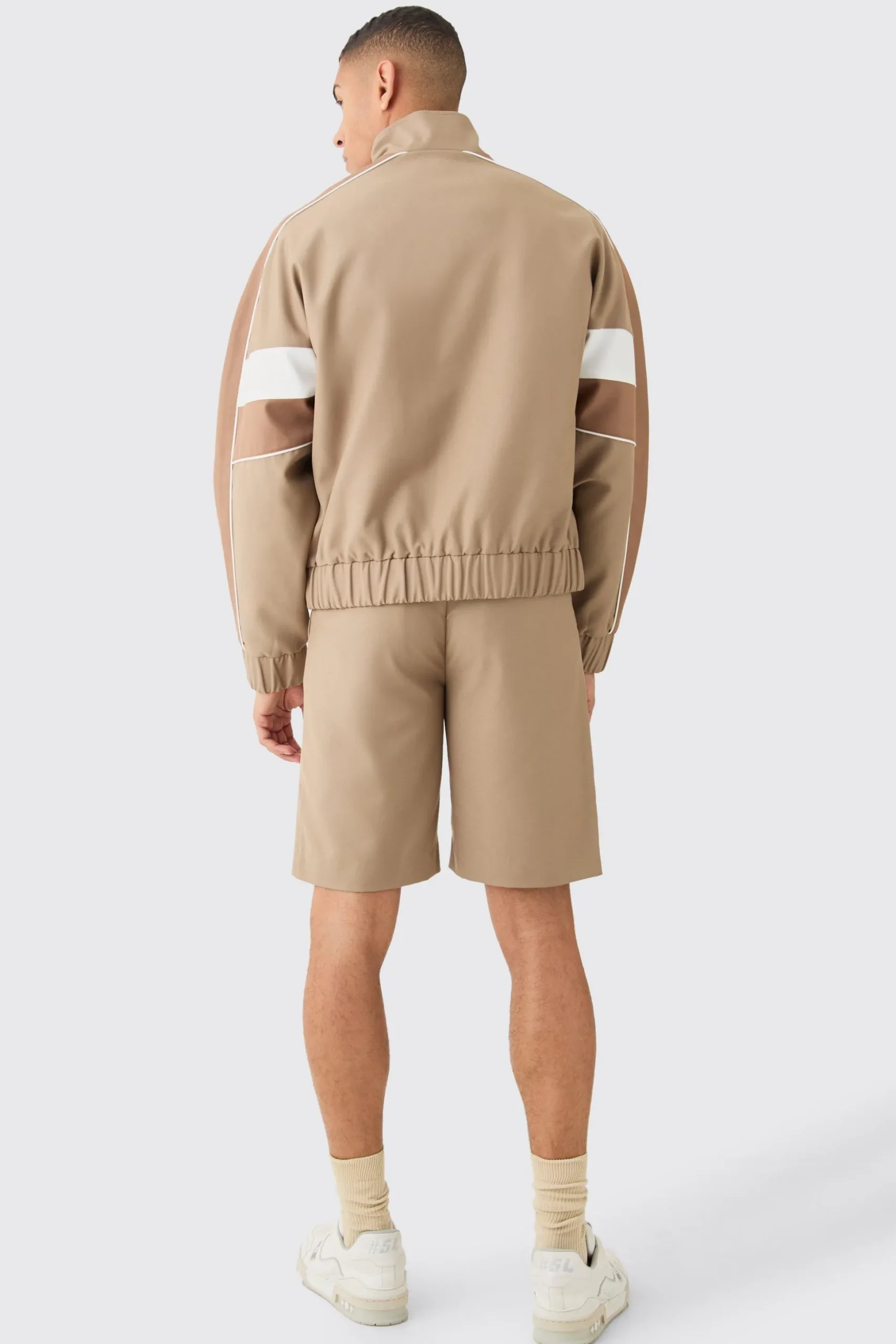 Colour Block Relaxed Fit Tailored Track Smart Set | BoohooMAN UK