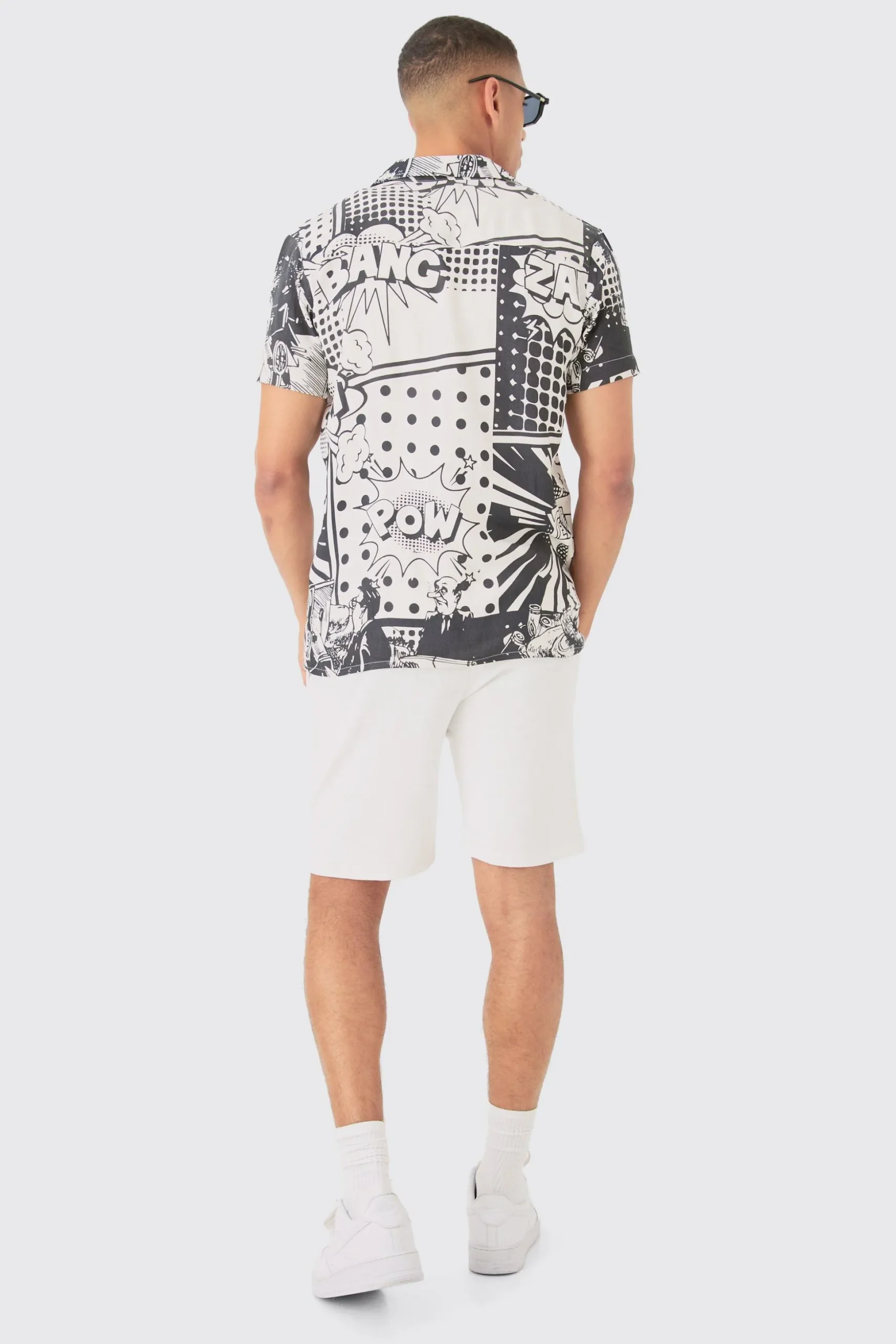 Comic Viscose Regular Fit Shirt | BoohooMAN UK