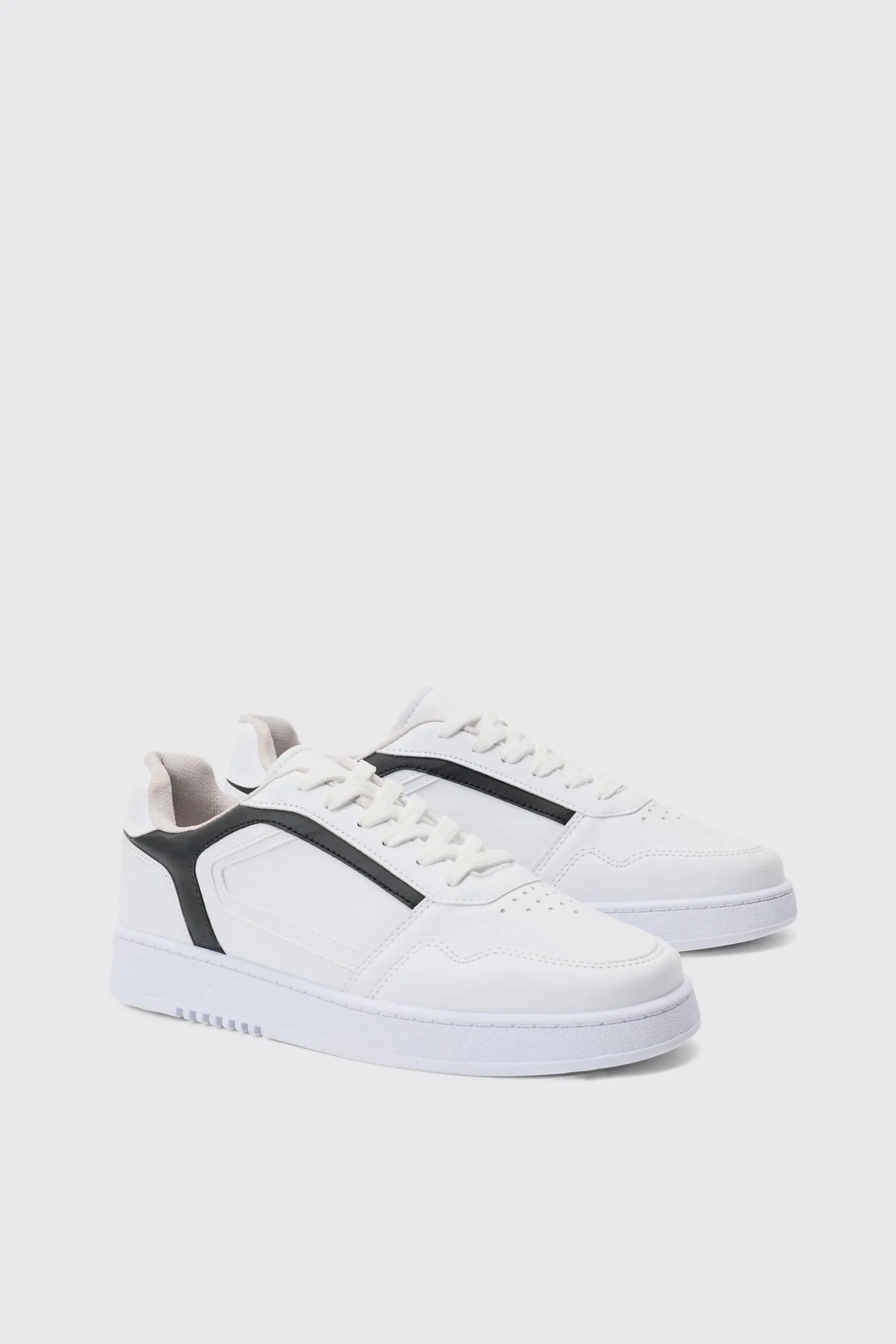 Contrast Panel Chunky Trainers In Black | BoohooMAN UK