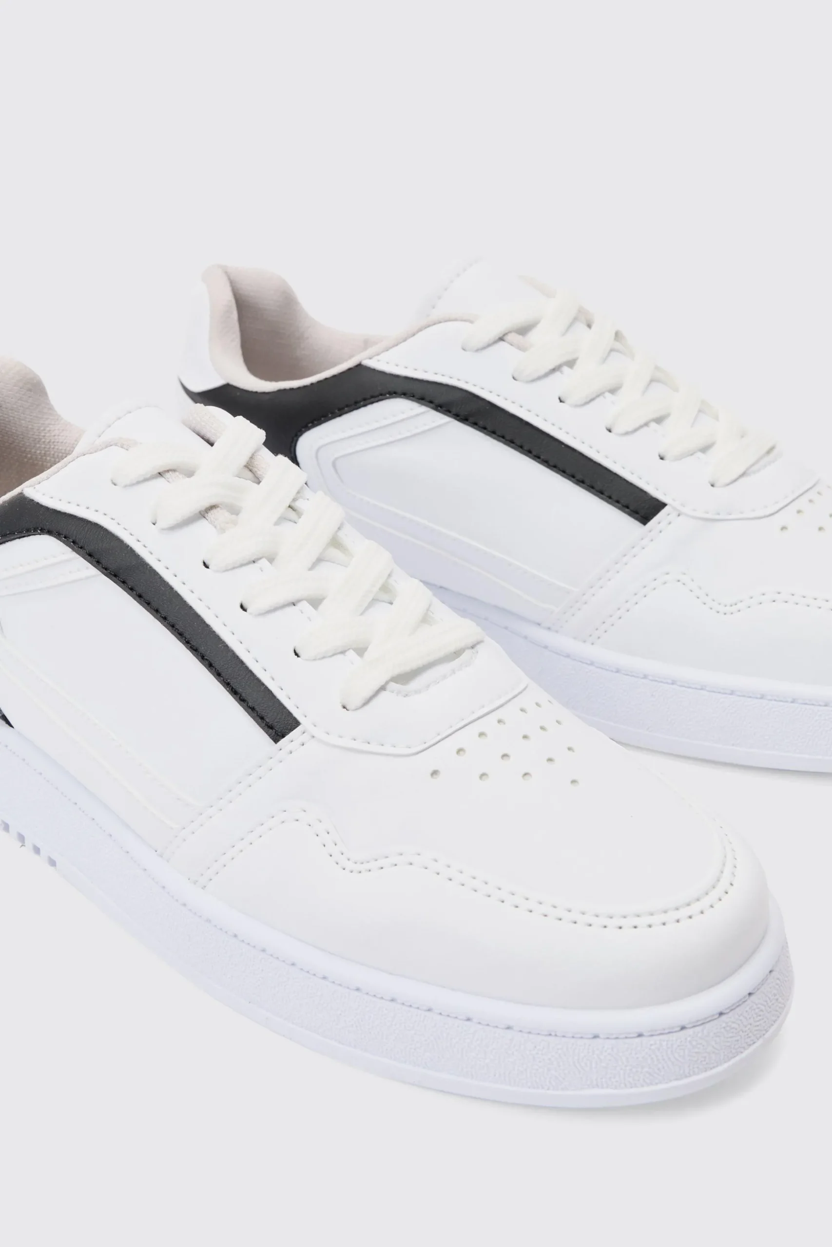 Contrast Panel Chunky Trainers In Black | BoohooMAN UK