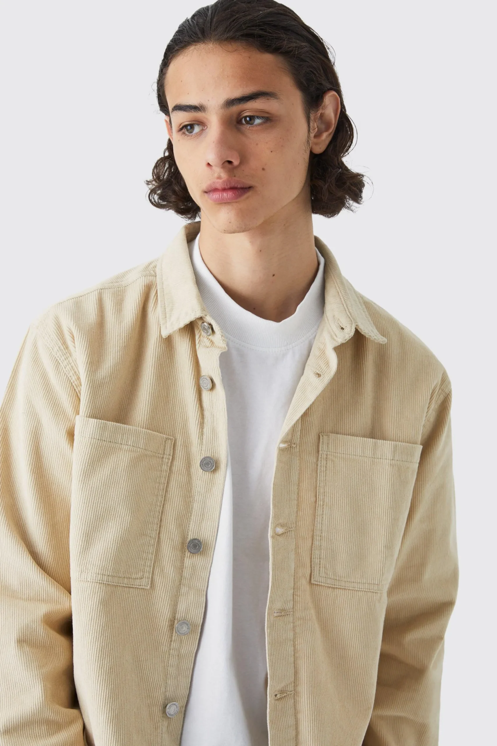 Cord Cargo Overshirt | BoohooMAN UK