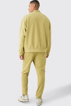 Corduroy Elasticated Waist Tapered Trousers | BoohooMAN UK