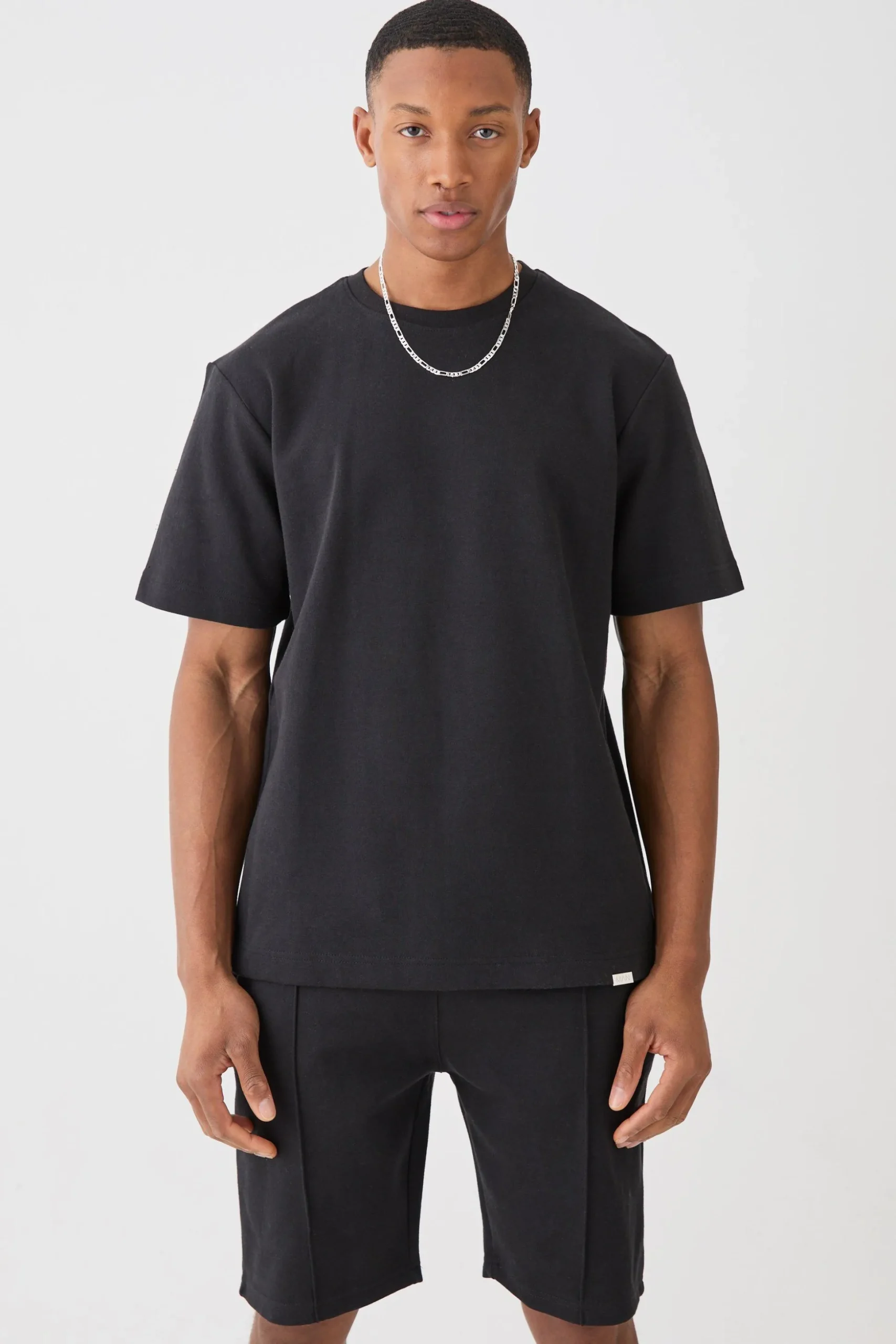Core T-shirt & Short Interlock Set | BoohooMAN UK