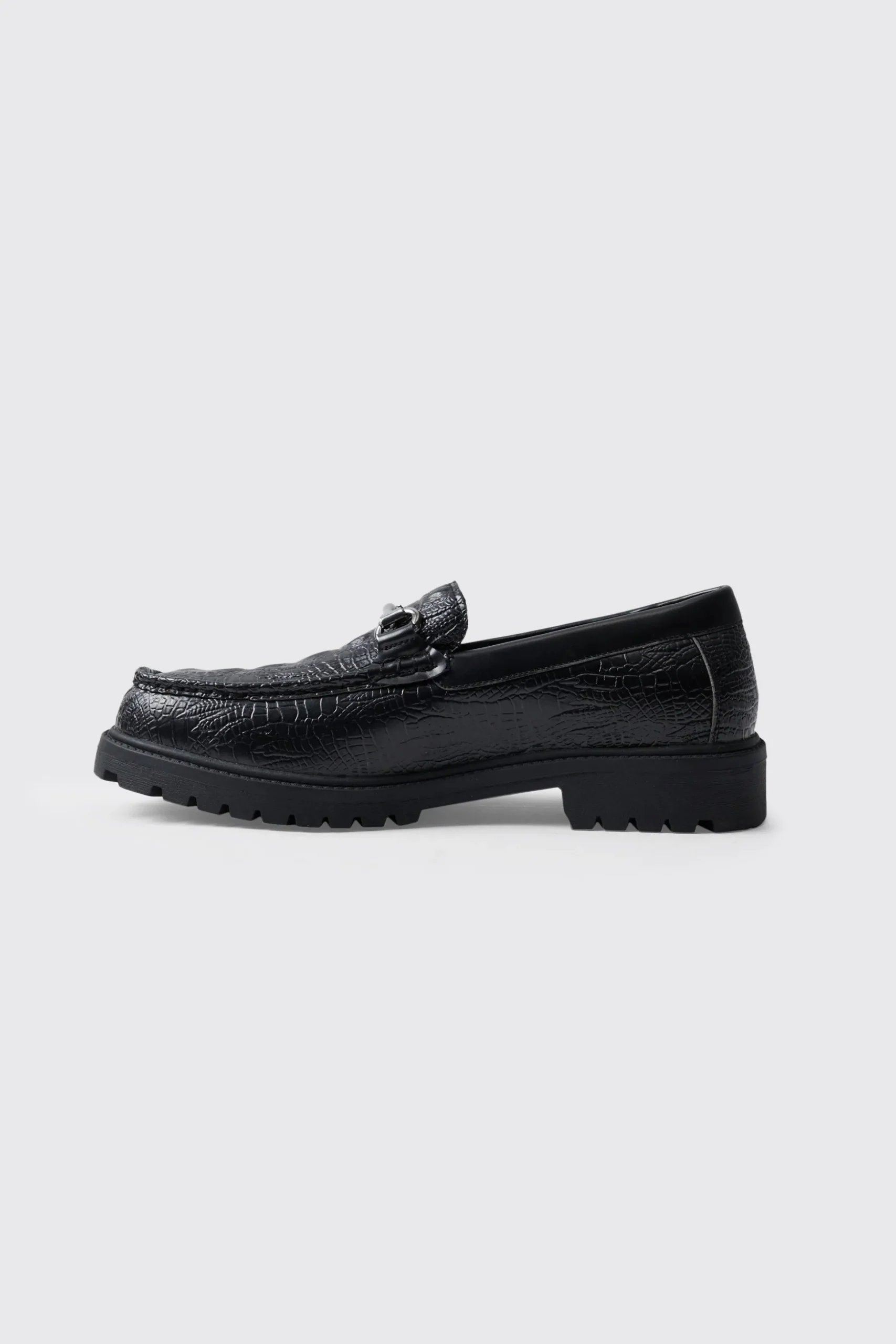 Croc Loafer With Tread Sole | BoohooMAN UK