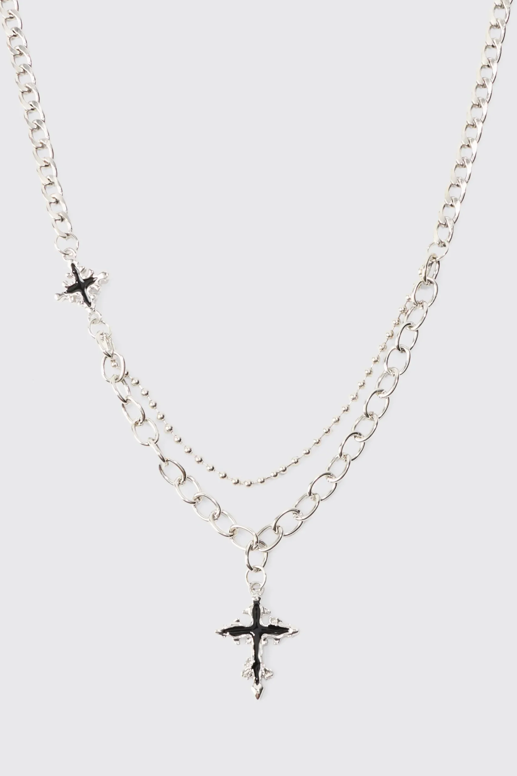 Cross Pendant Necklace | BoohooMAN UK