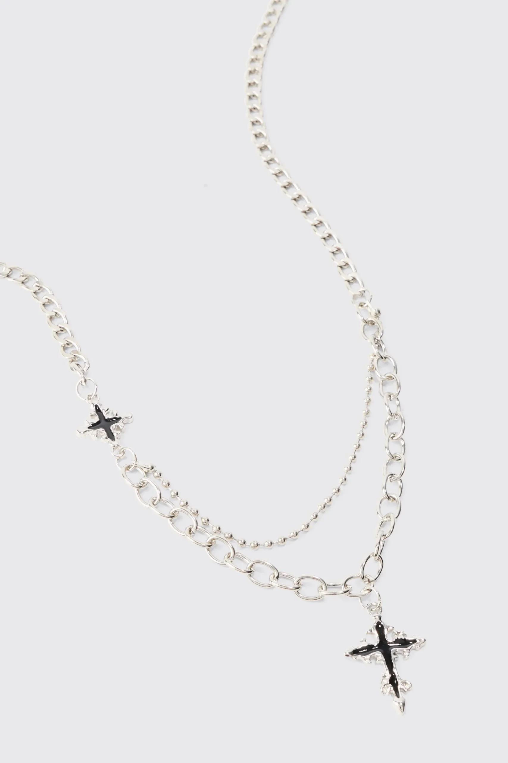 Cross Pendant Necklace | BoohooMAN UK