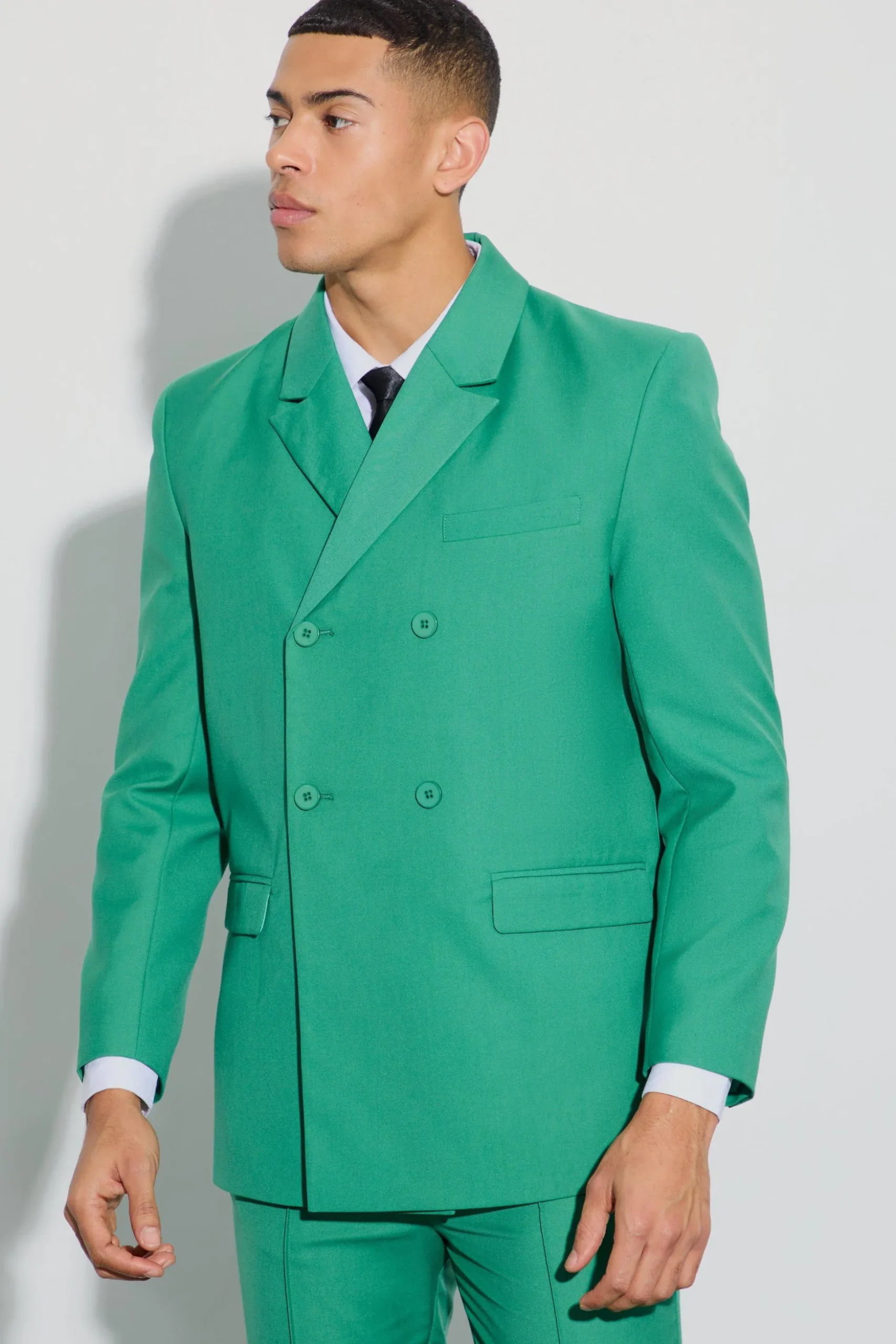 Double Breasted Blazer | BoohooMAN UK