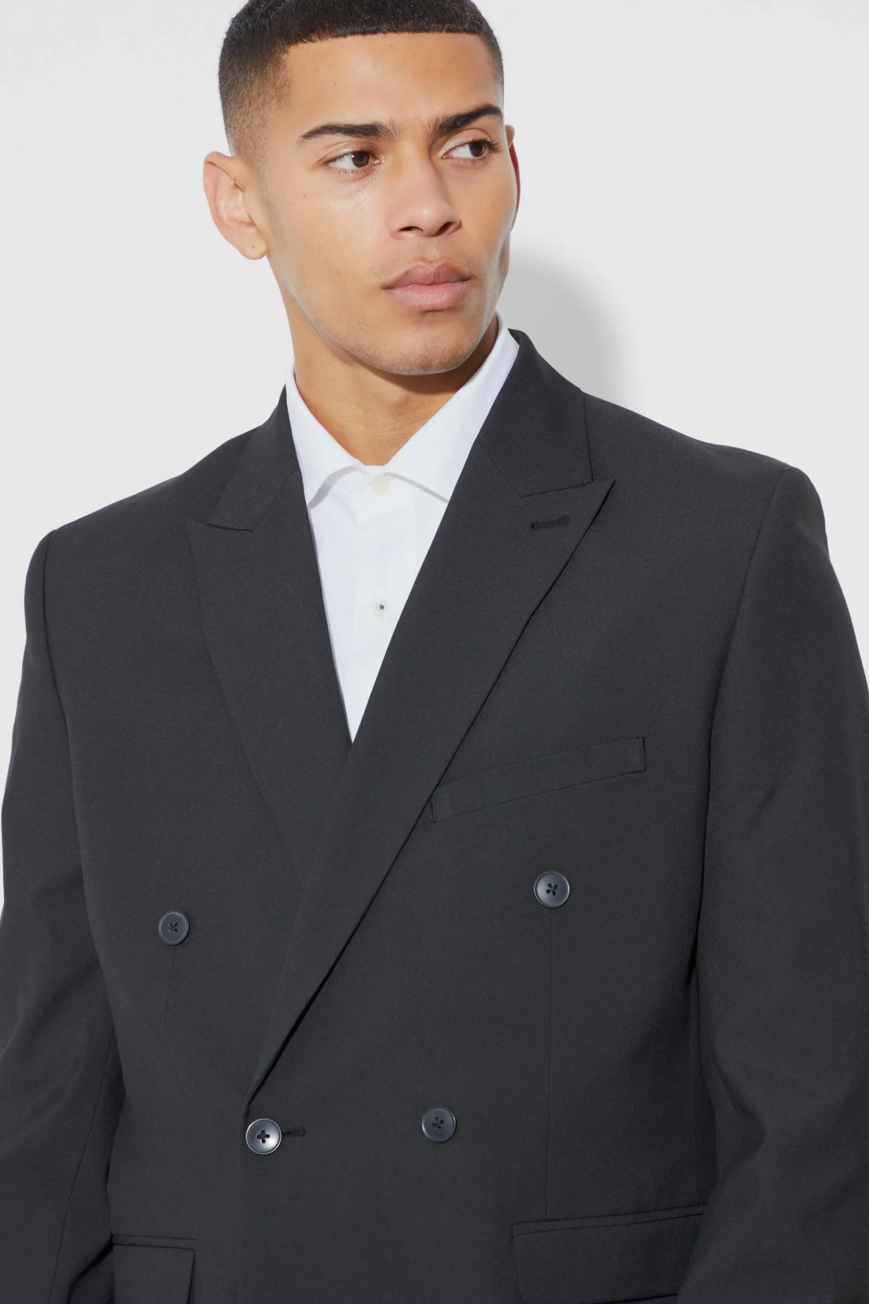 Double Breasted Relaxed Fit Blazer | BoohooMAN UK