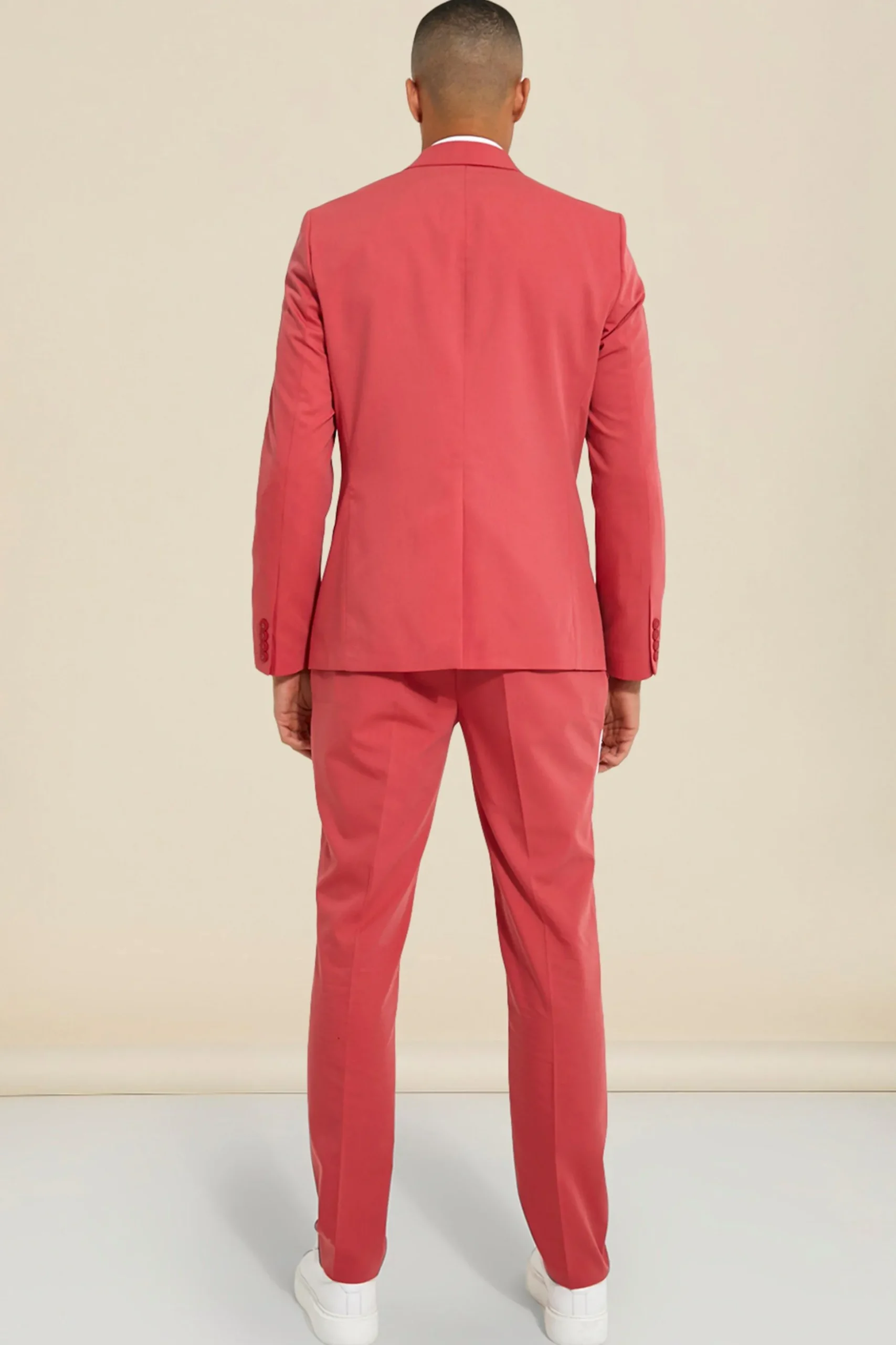 Double Breasted Slim Piping Suit Jacket | BoohooMAN UK