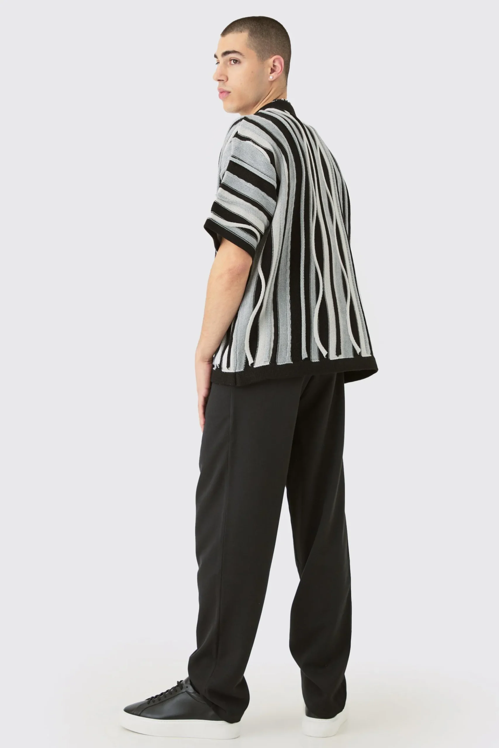 Drawcord Waist Straight Trousers | BoohooMAN UK