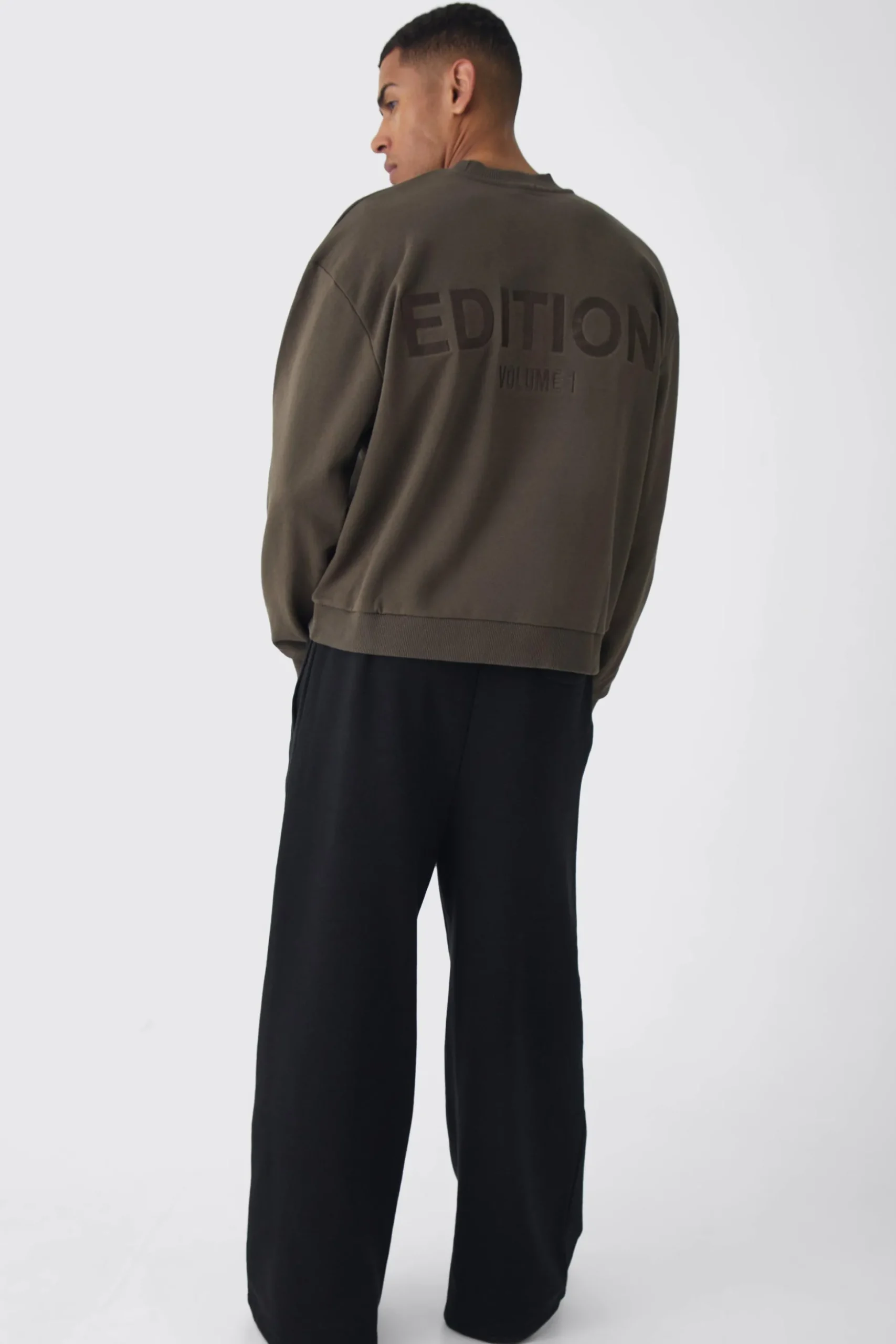 EDITION Oversized Extended Neck Heavyweight Sweatshirt | BoohooMAN UK