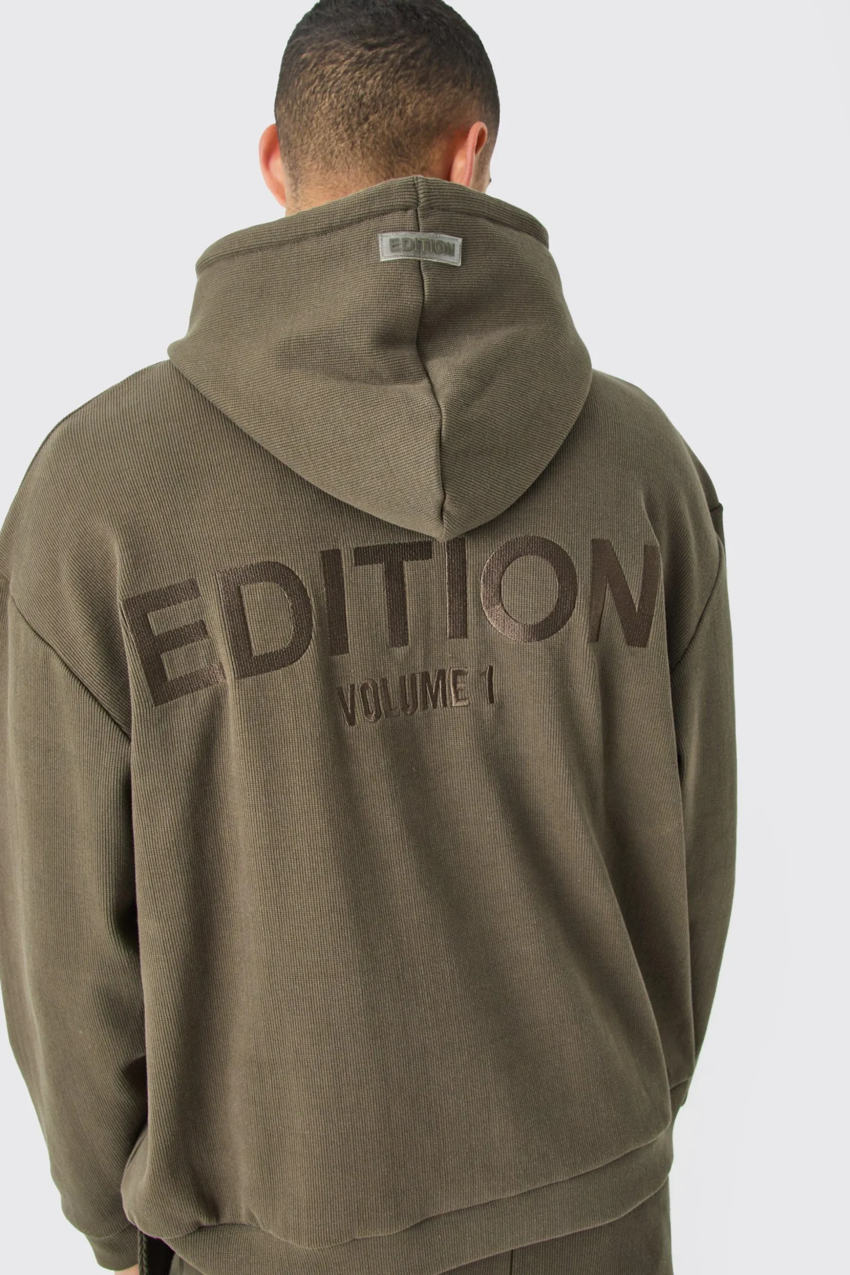 EDITION Oversized Heavyweight Ribbed Hoodie | BoohooMAN UK