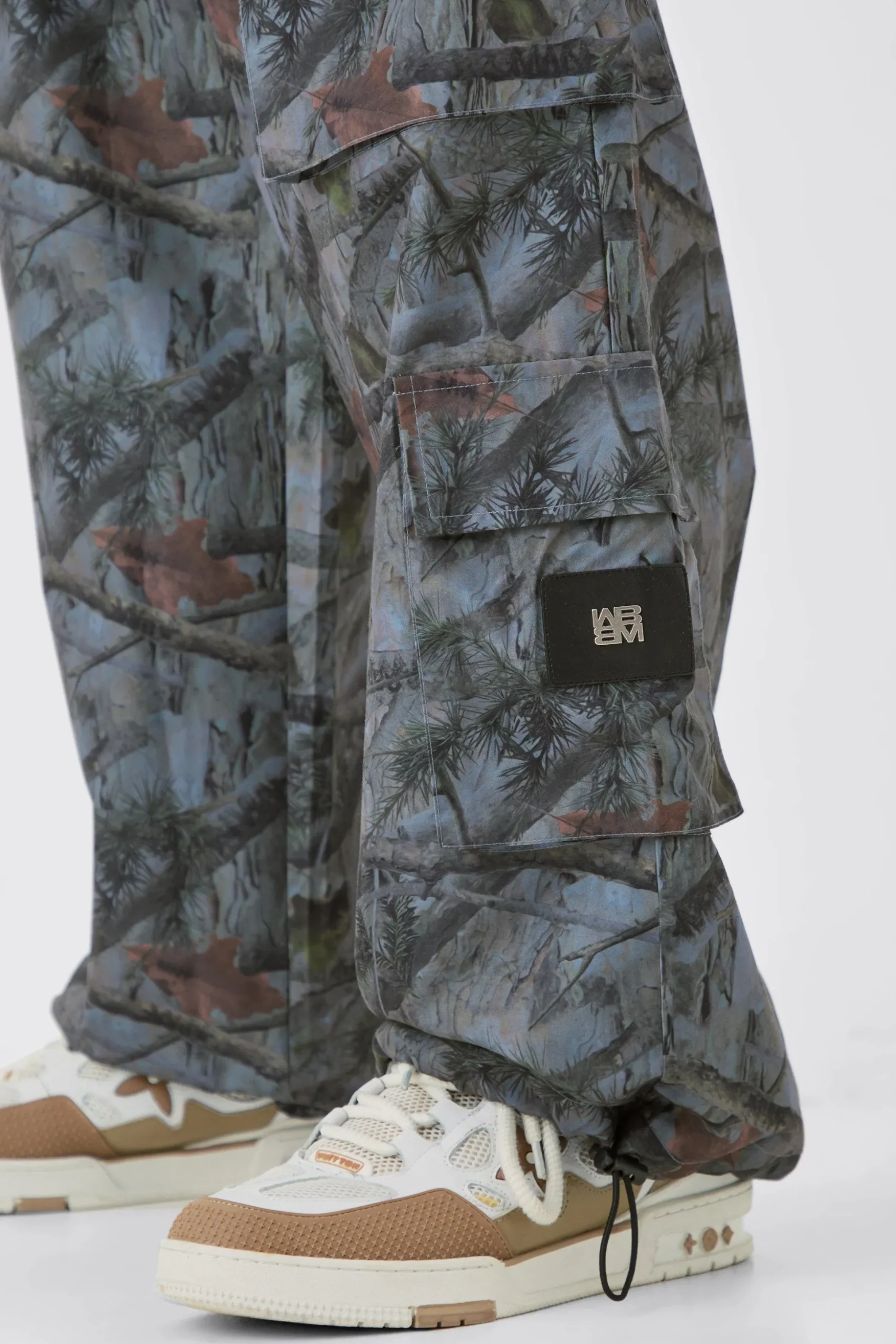 Elasticated Waist Camo Cargo Trousers | BoohooMAN UK