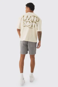Elasticated Waist Contrast Drawcord Relaxed Pintuck Shorts | BoohooMAN UK