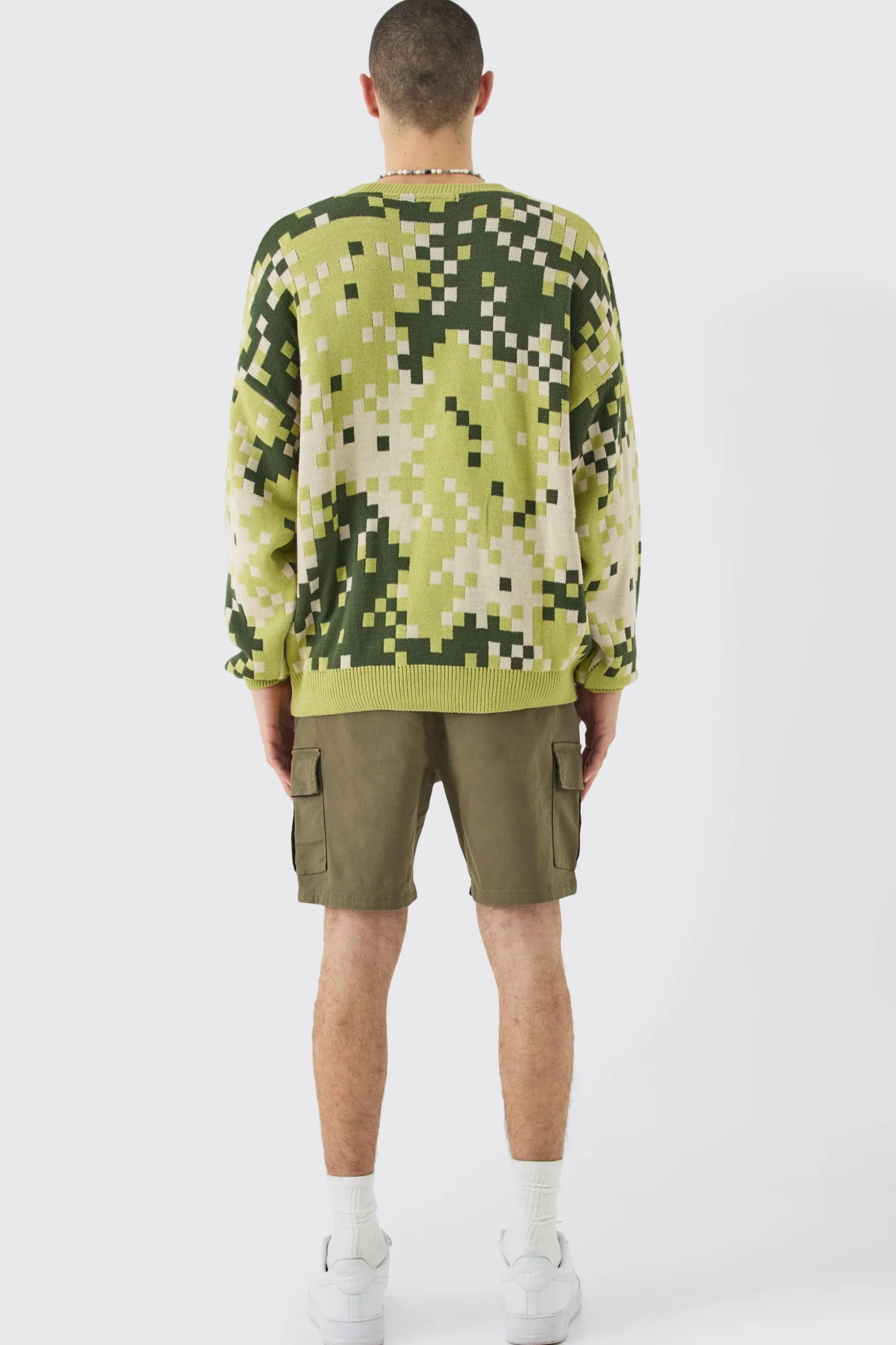 Elasticated Waist Khaki Skinny Fit Cargo Shorts | BoohooMAN UK