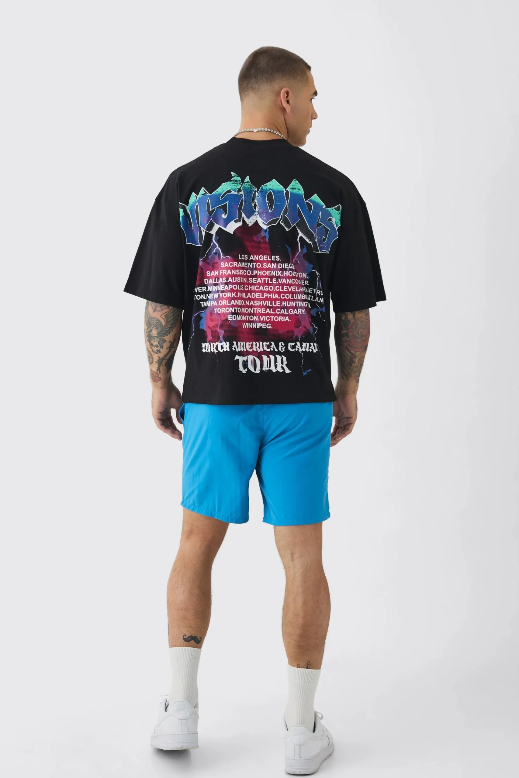Elasticated Waist OFCL Shell Shorts In Blue | BoohooMAN UK