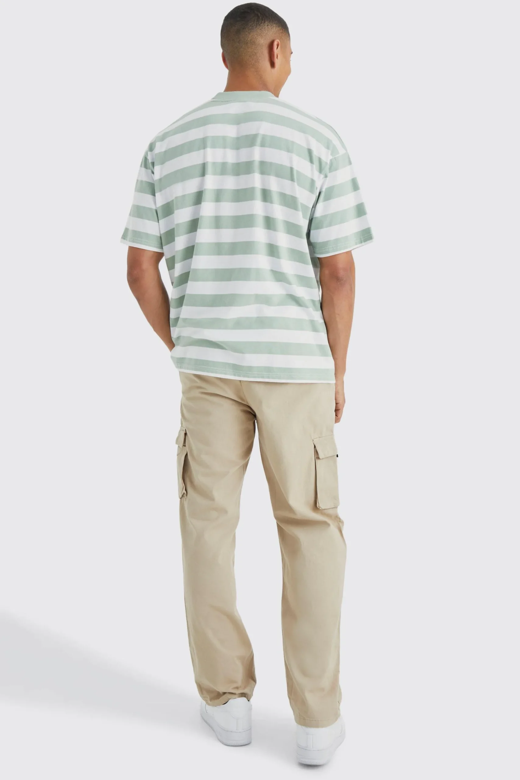 Elasticated Waist Relaxed Fit Buckle Cargo Trouser | BoohooMAN UK