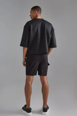 Elasticated Waist Skinny Fit Cargo Shorts | BoohooMAN UK