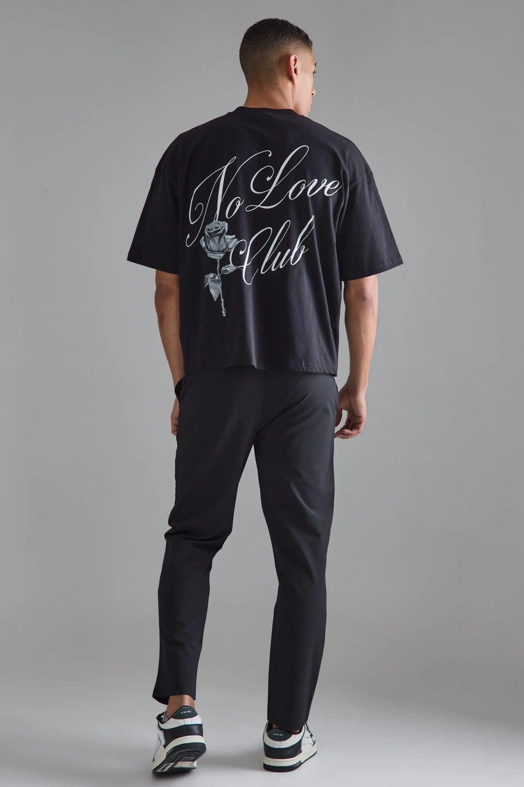 Elasticated Waist Slim Fit Smart Trousers | BoohooMAN UK