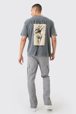Elasticated Waist Slim Fit Cargo Split Hem Trouser | BoohooMAN UK