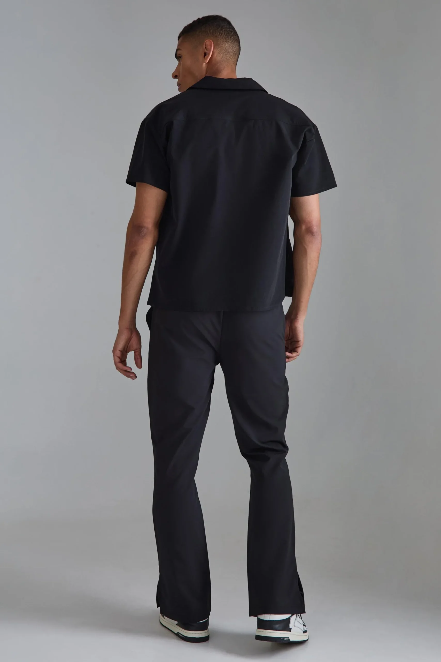 Elasticated Waist Split Hem Smart Trousers | BoohooMAN UK