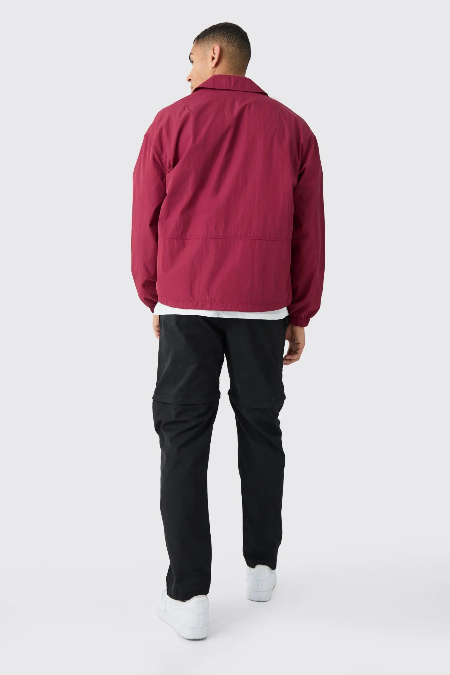 Elasticated Waist Straight Zip Off Trouser | BoohooMAN UK