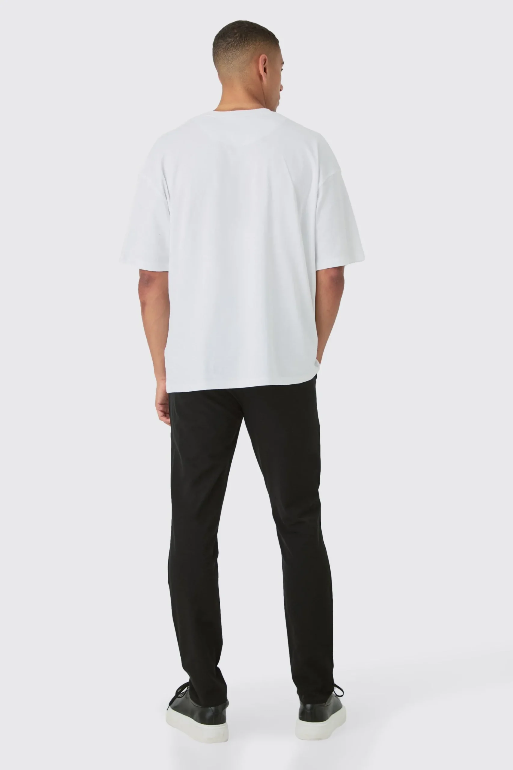 Elasticated Waist Technical Stretch Slim Trouser | BoohooMAN UK