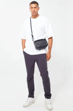 Elasticated Waist Technical Stretch Slim Trouser | BoohooMAN UK