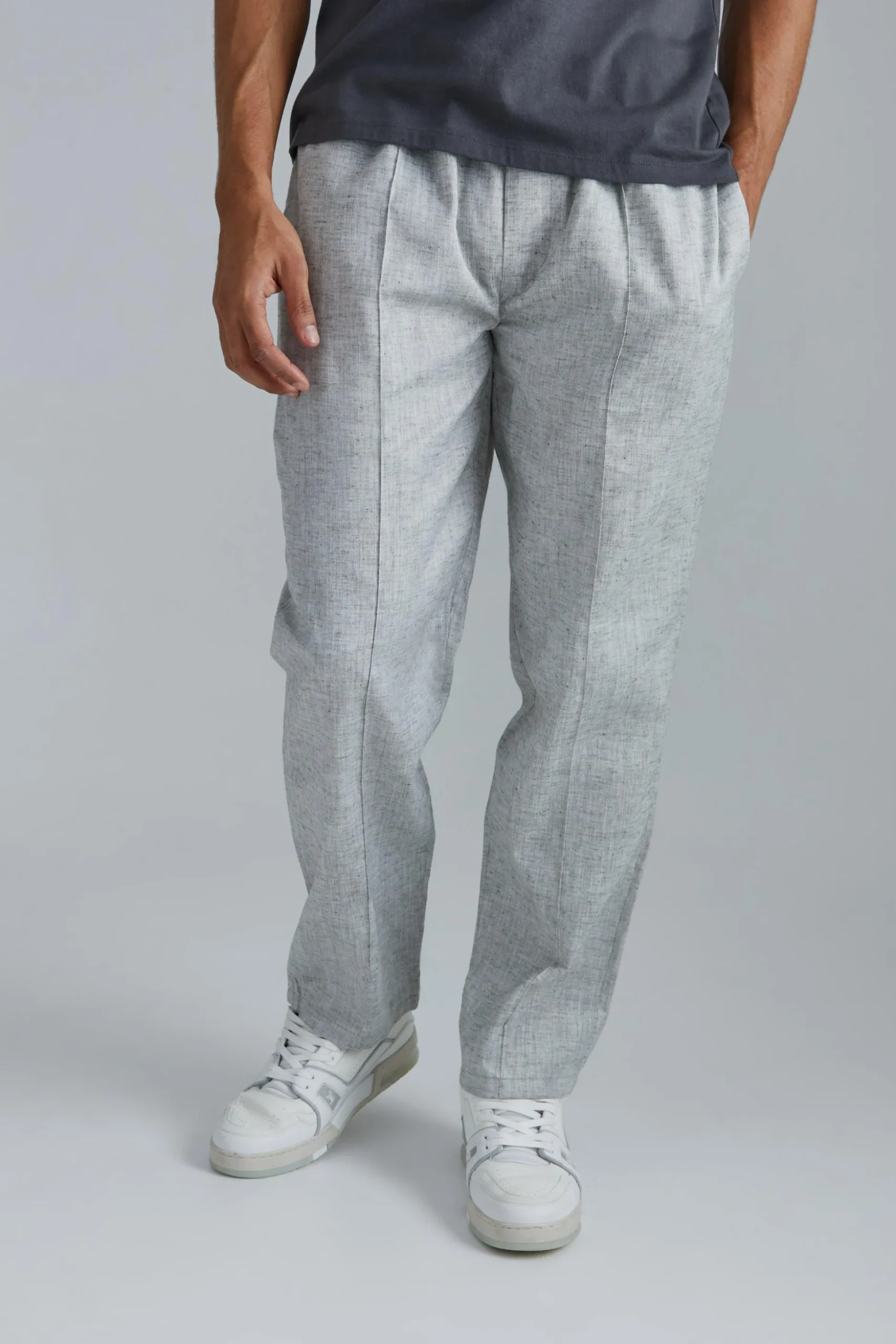 Elasticated Waistband Straight Leg Trouser | BoohooMAN UK