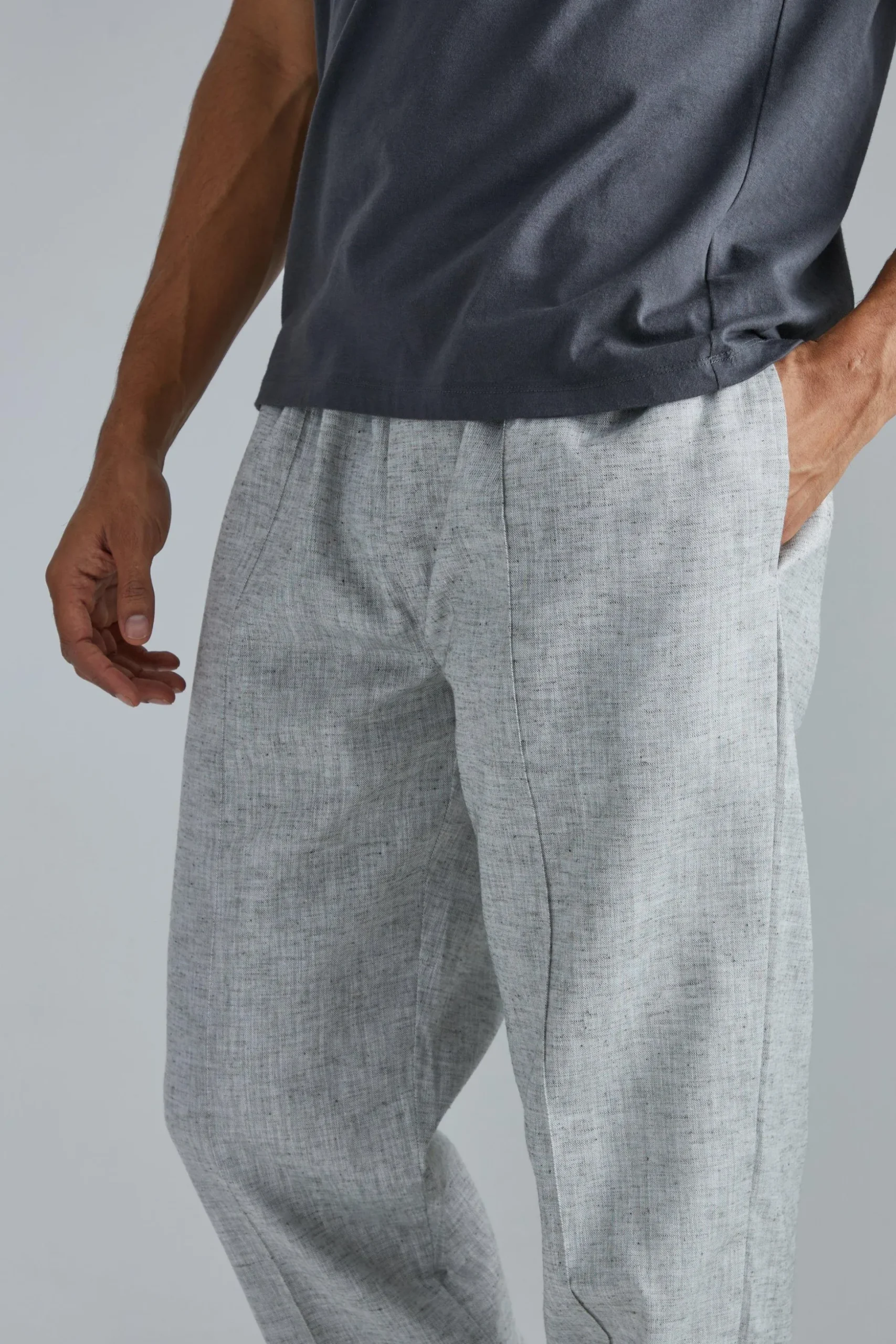 Elasticated Waistband Straight Leg Trouser | BoohooMAN UK