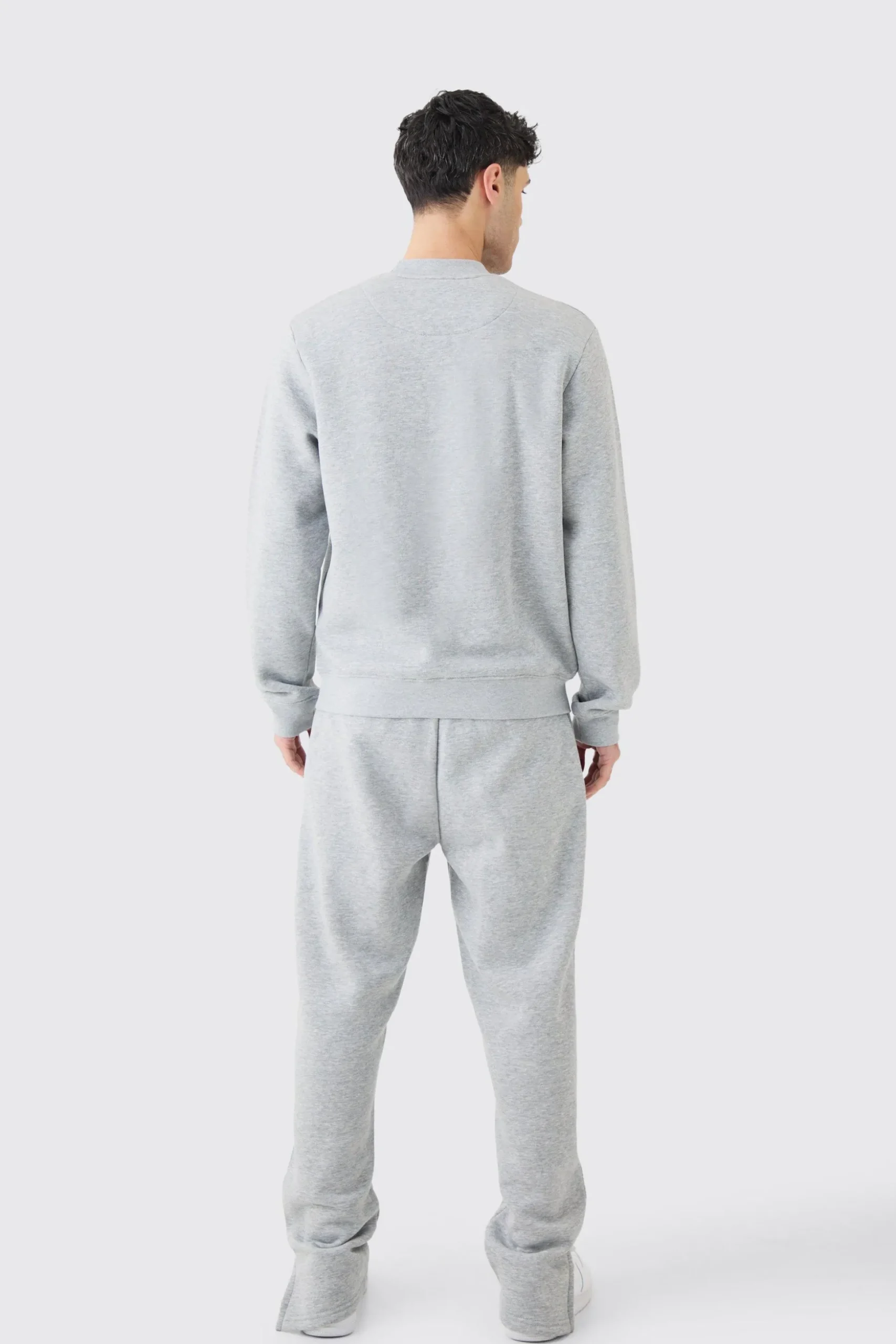 Extended Neck Split Hem Sweatshirt Tracksuit | BoohooMAN UK