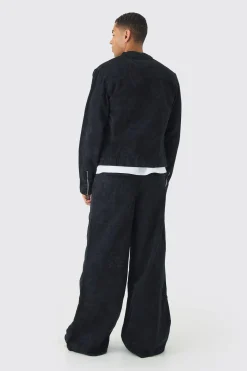 Extreme Baggy Rigid Graffiti Laser Print Jeans | BoohooMAN UK