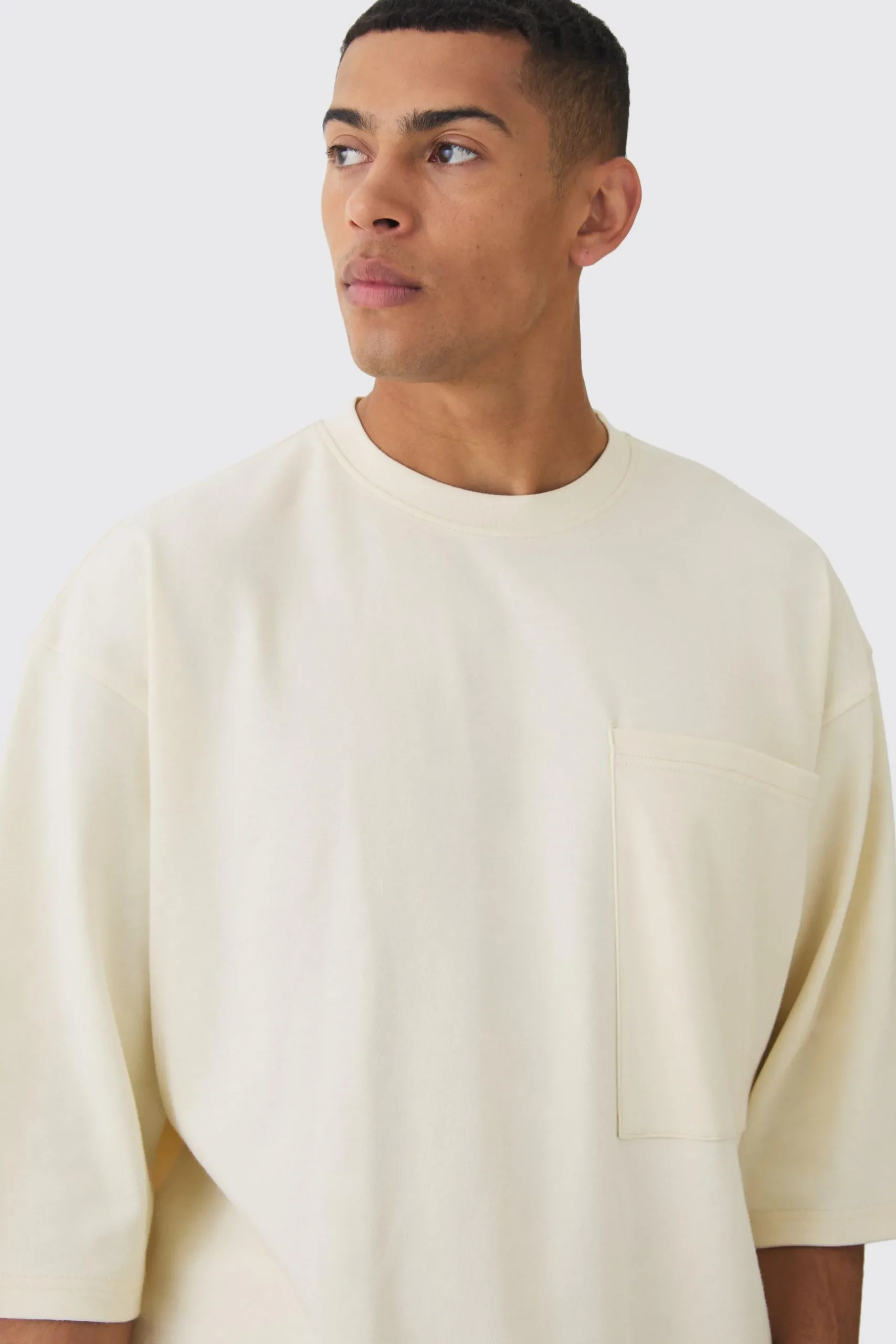 Extreme Oversized Heavyweight Interlock T-shirt | BoohooMAN UK