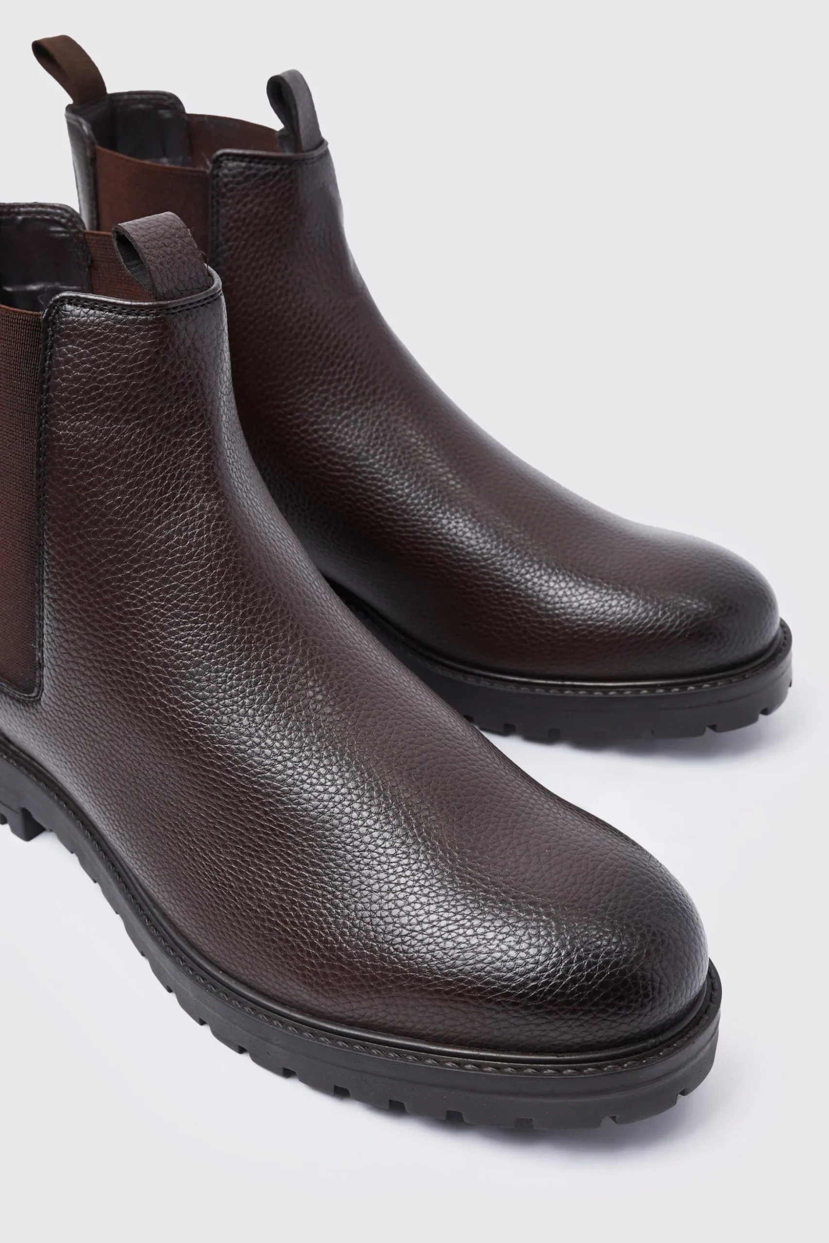 Faux Leather Chelsea Boots | BoohooMAN UK