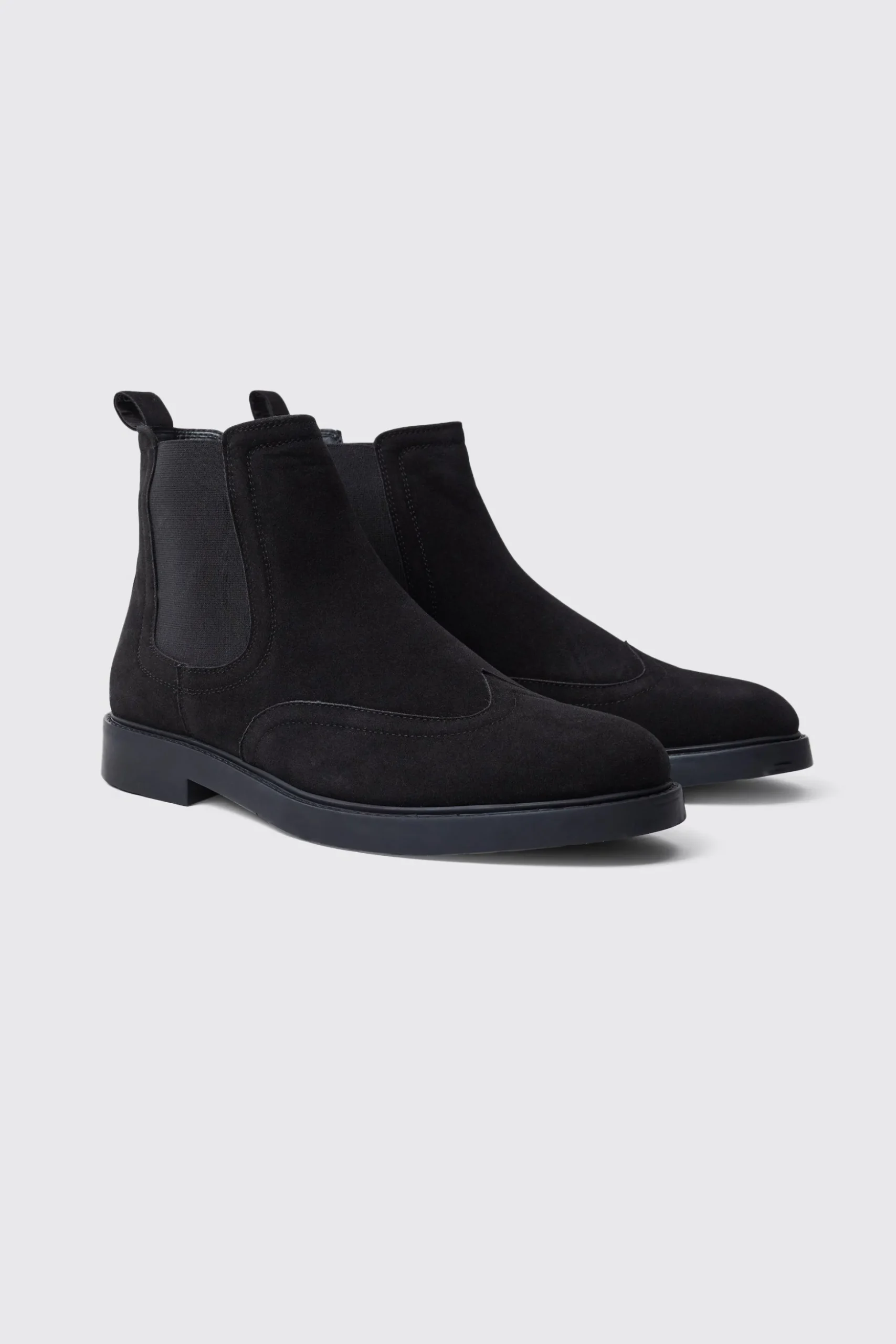 Faux Suede Chelsea Boots | BoohooMAN UK