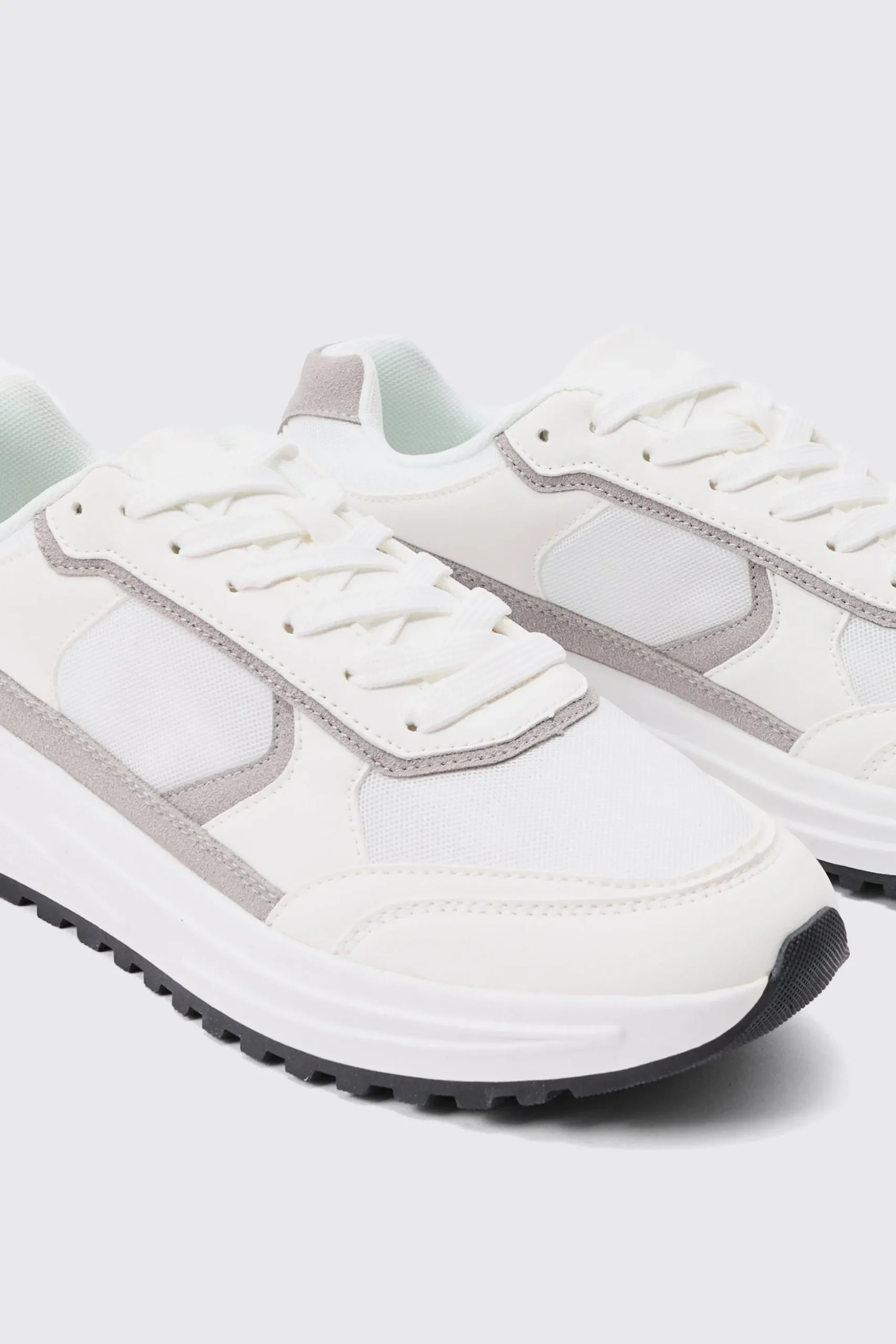 Faux Suede Contrast Trainer | BoohooMAN UK